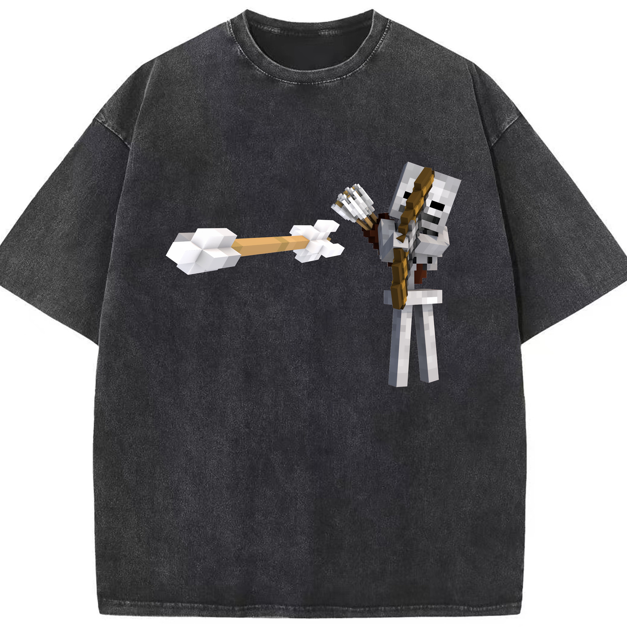 （画像用） マインクラフト ブロックの世界 Minecraft MC Block world 綿100% ヴィンテージ風 半袖Tシャツ（フロントプリント）
