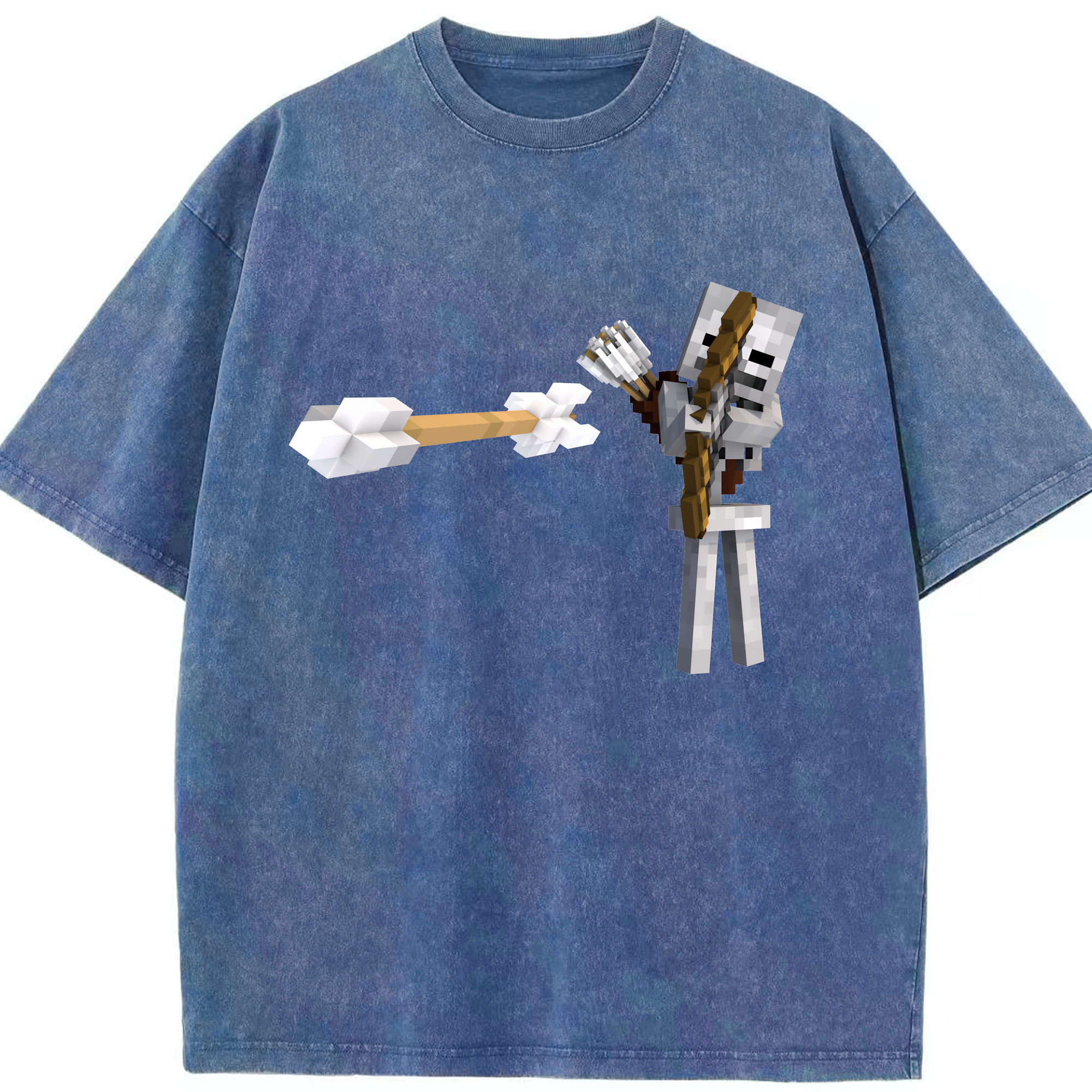 （画像用） マインクラフト ブロックの世界 Minecraft MC Block world 綿100% ヴィンテージ風 半袖Tシャツ（フロントプリント）