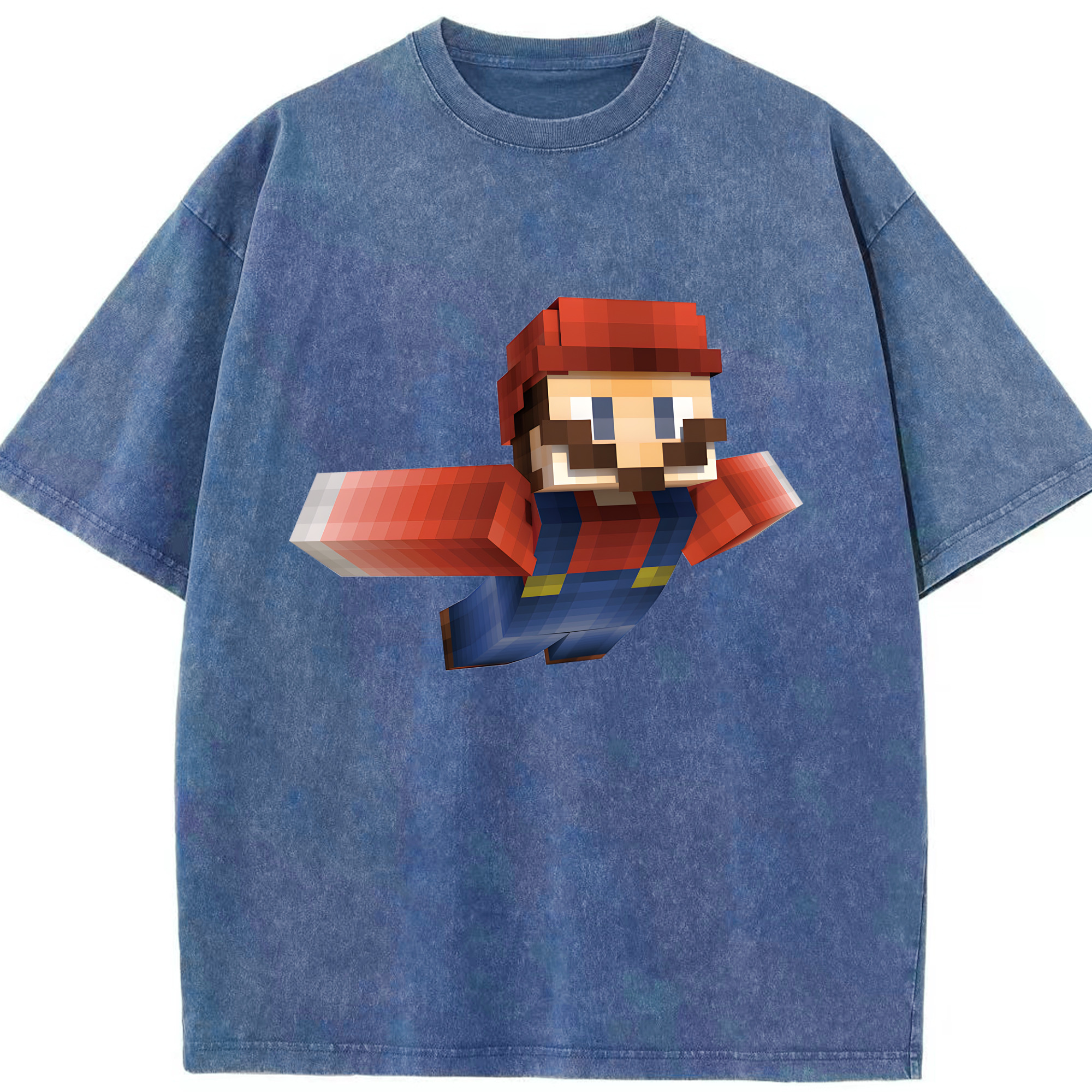 （画像用） マインクラフト ブロックの世界 Minecraft MC Block world 綿100% ヴィンテージ風 半袖Tシャツ（フロントプリント）