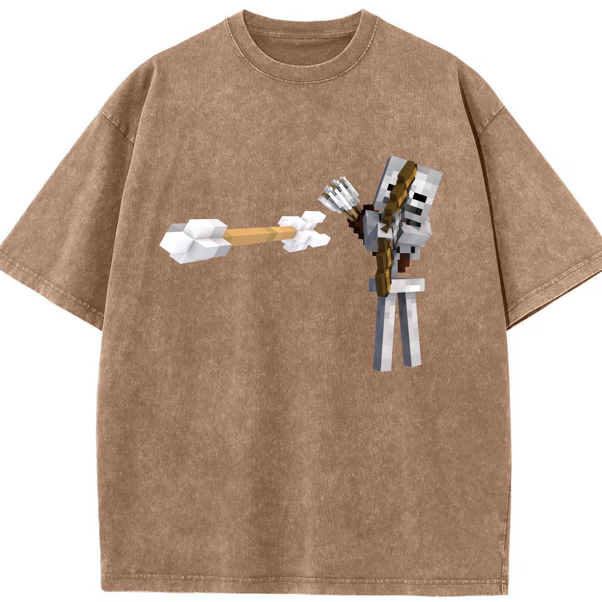 （画像用） マインクラフト ブロックの世界 Minecraft MC Block world 綿100% ヴィンテージ風 半袖Tシャツ（フロントプリント）