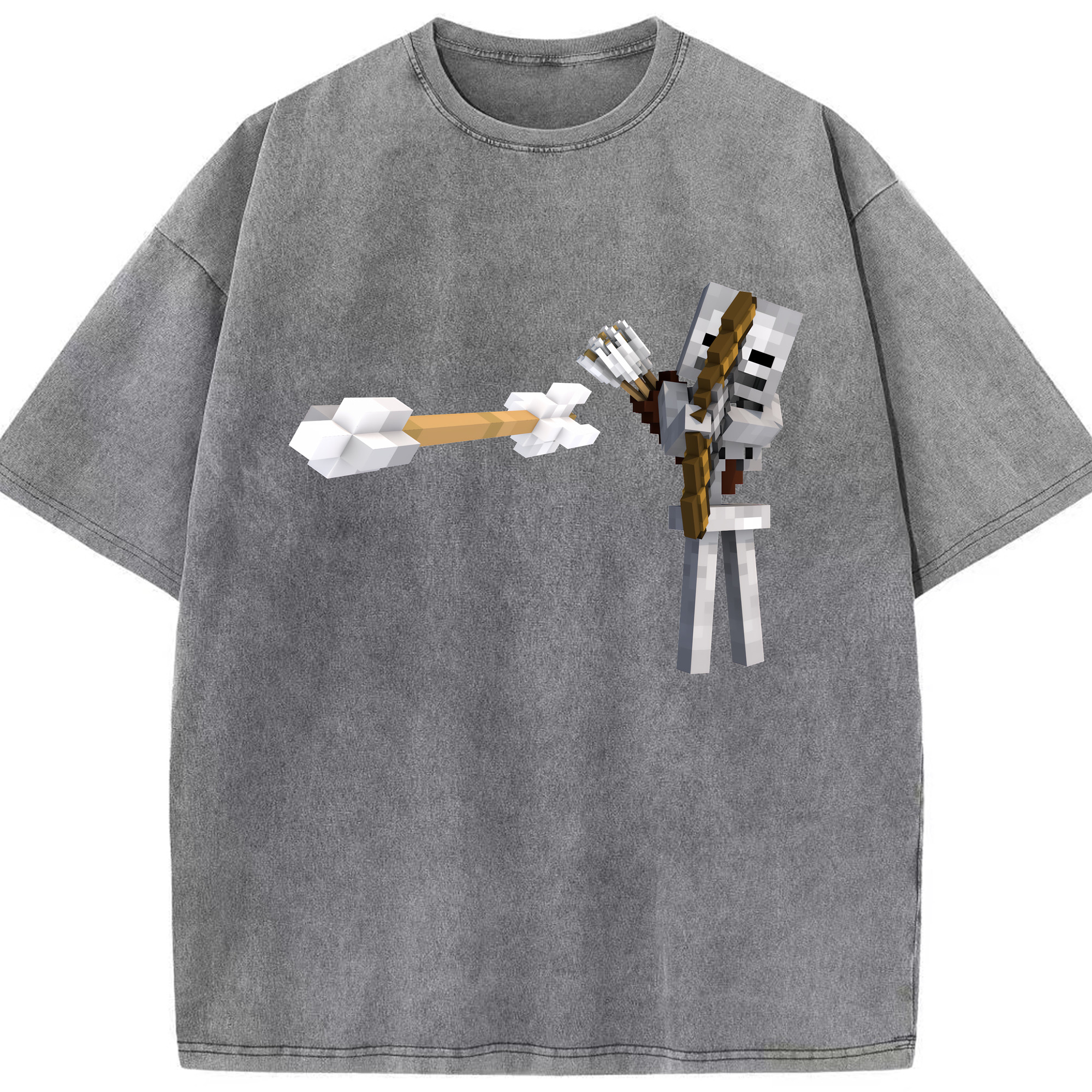 （画像用） マインクラフト ブロックの世界 Minecraft MC Block world 綿100% ヴィンテージ風 半袖Tシャツ（フロントプリント）