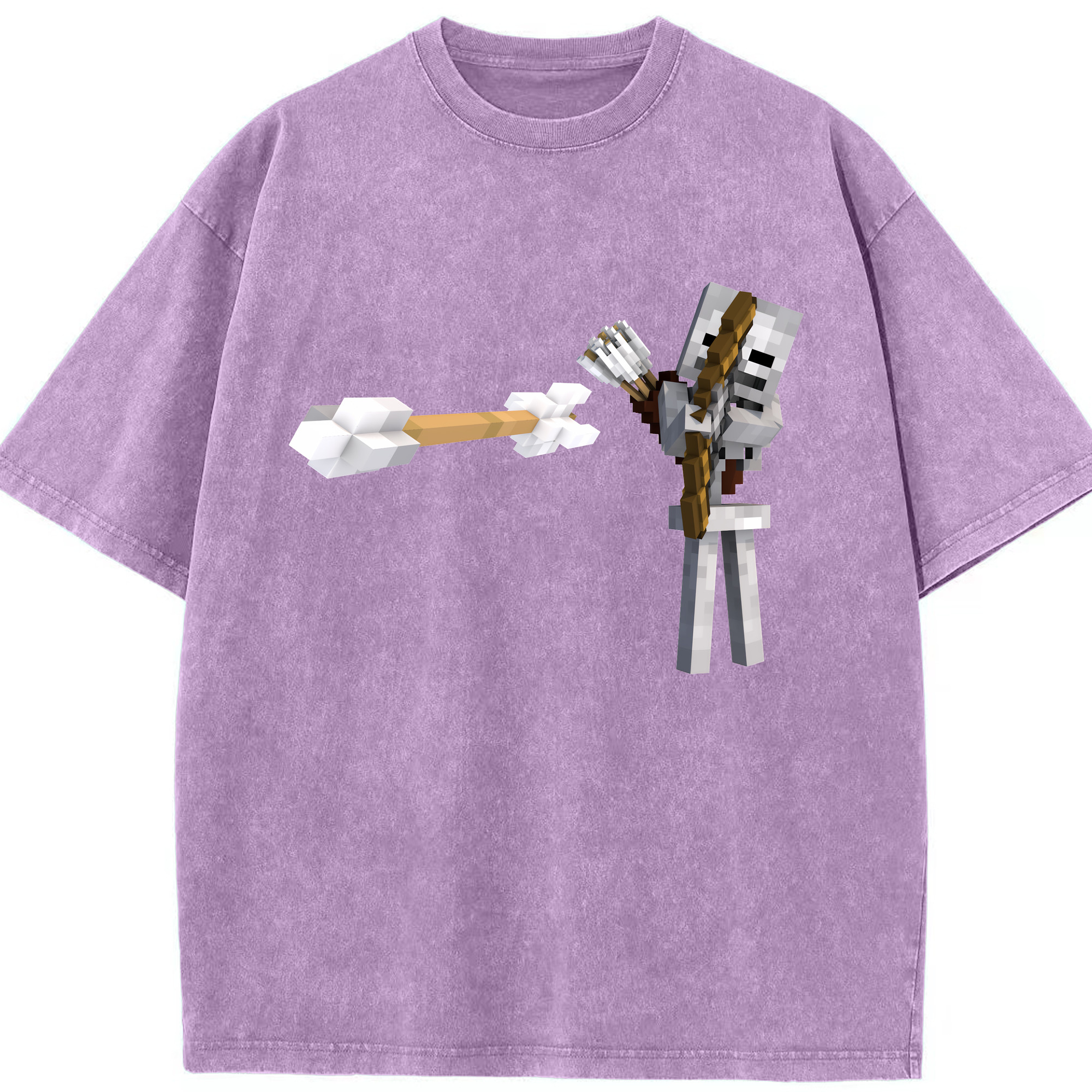 （画像用） マインクラフト ブロックの世界 Minecraft MC Block world 綿100% ヴィンテージ風 半袖Tシャツ（フロントプリント）