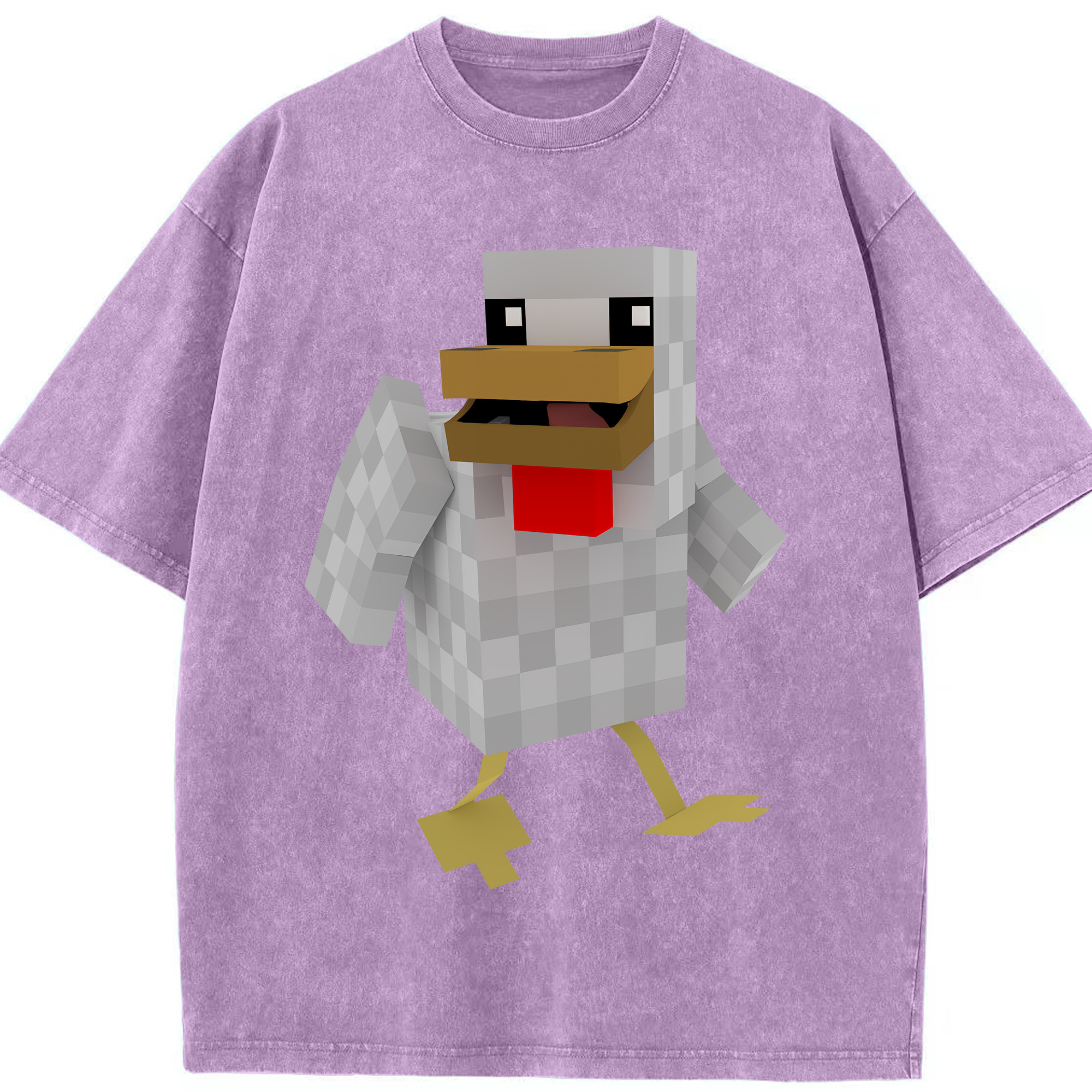 （画像用） マインクラフト ブロックの世界 Minecraft MC Block world 綿100% ヴィンテージ風 半袖Tシャツ（フロントプリント）