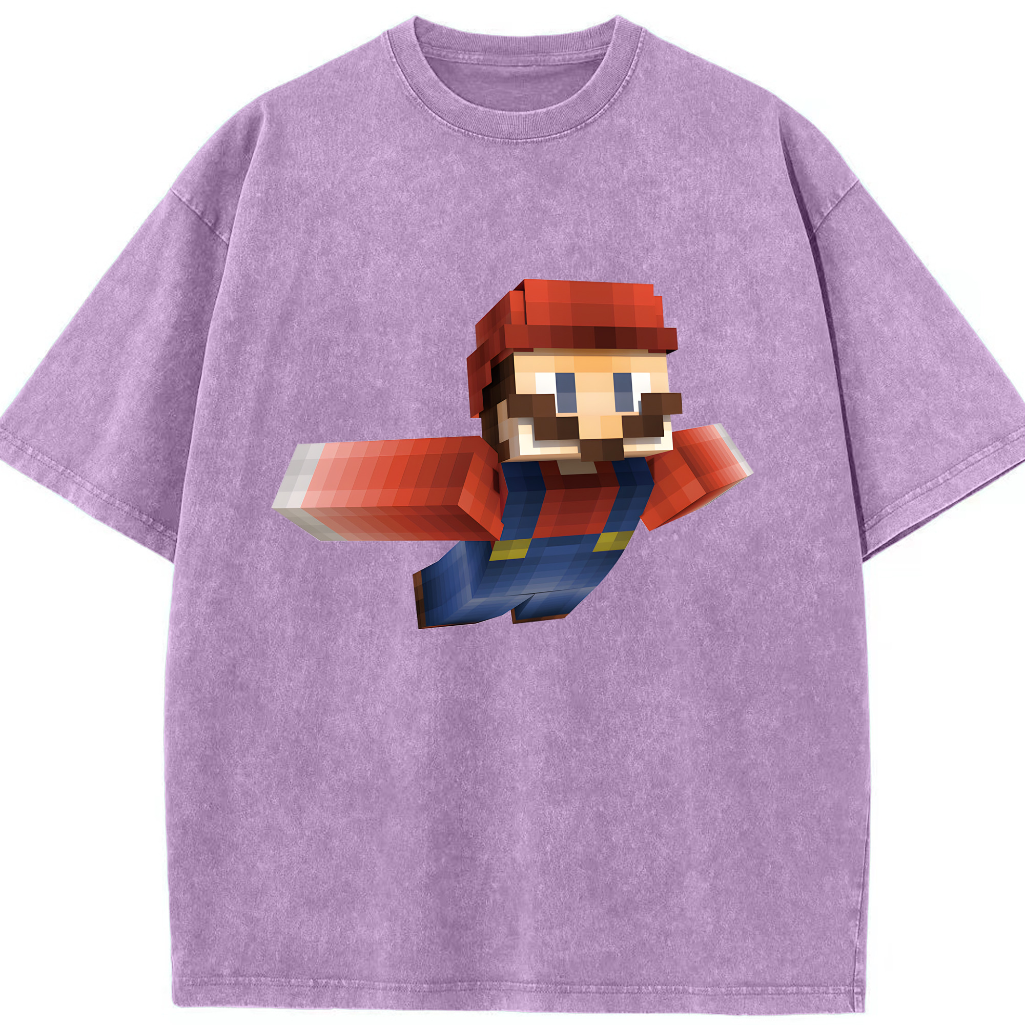 （画像用） マインクラフト ブロックの世界 Minecraft MC Block world 綿100% ヴィンテージ風 半袖Tシャツ（フロントプリント）