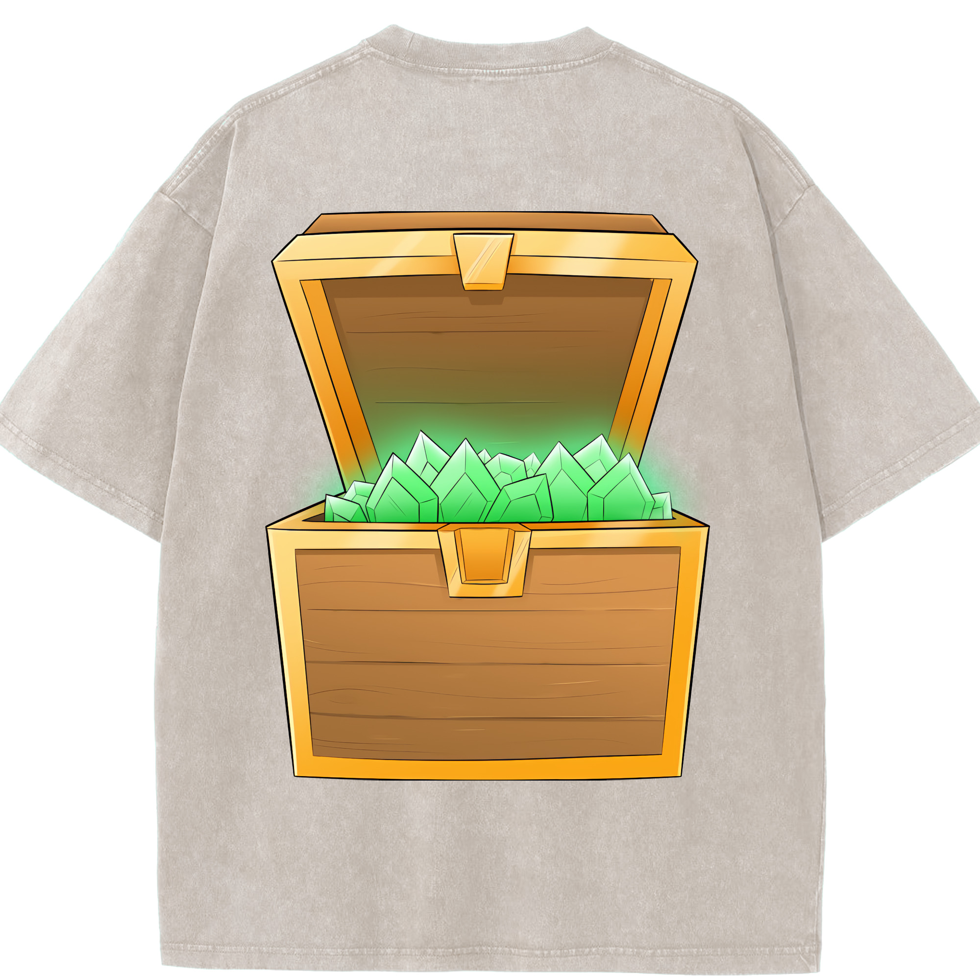 （画像用） マインクラフト ブロックの世界 Minecraft MC Block world 綿100% ヴィンテージ風 半袖Tシャツ（背面プリント）