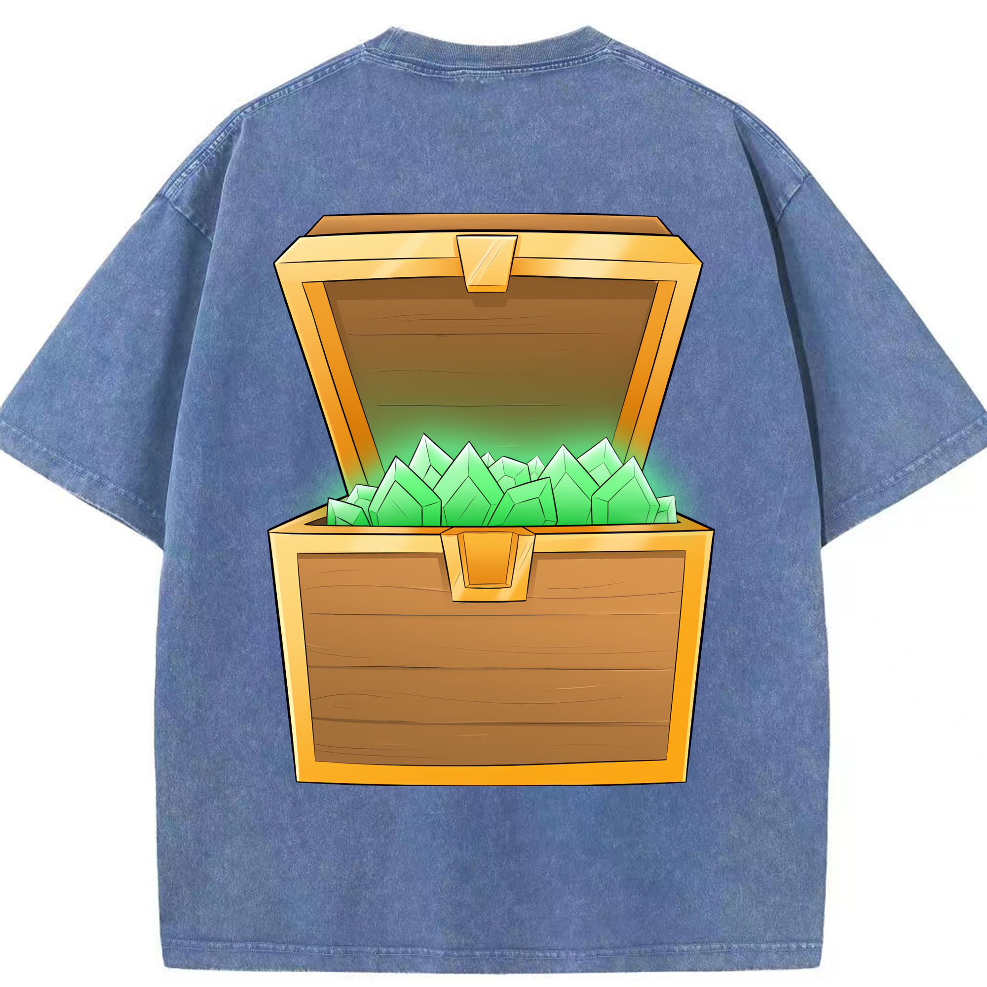 （画像用） マインクラフト ブロックの世界 Minecraft MC Block world 綿100% ヴィンテージ風 半袖Tシャツ（背面プリント）