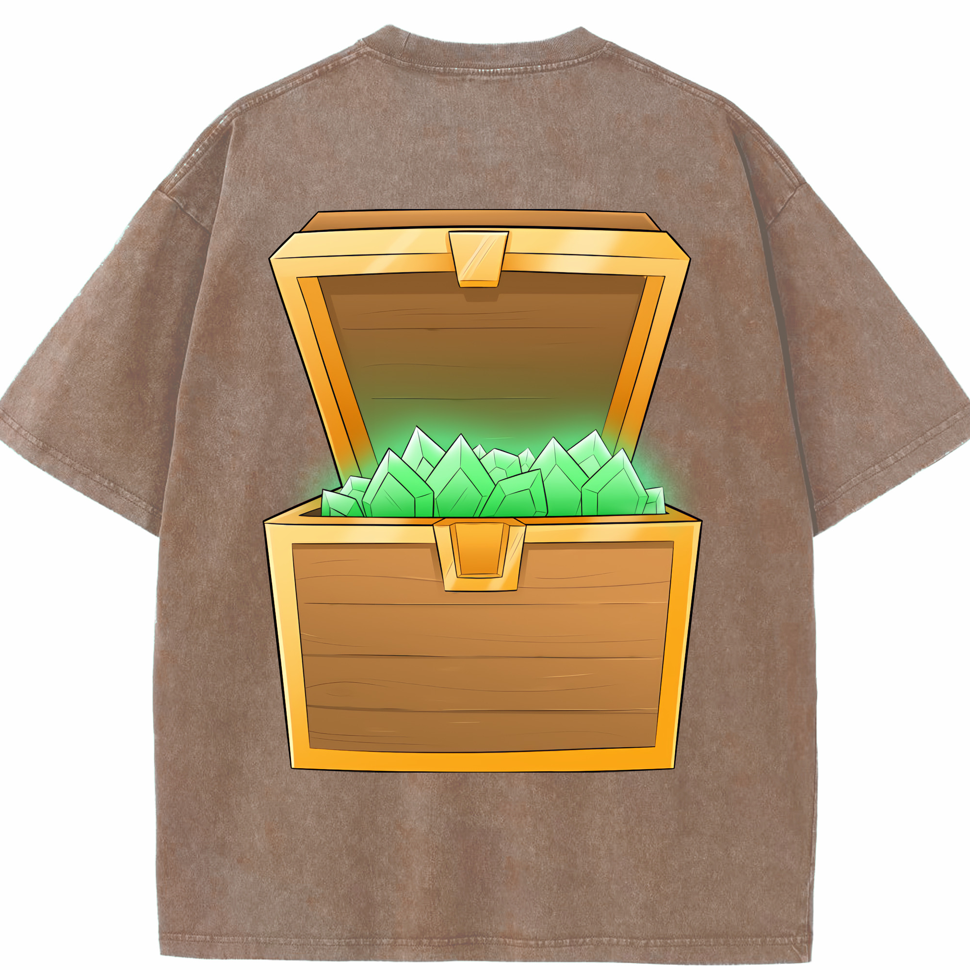 （画像用） マインクラフト ブロックの世界 Minecraft MC Block world 綿100% ヴィンテージ風 半袖Tシャツ（背面プリント）