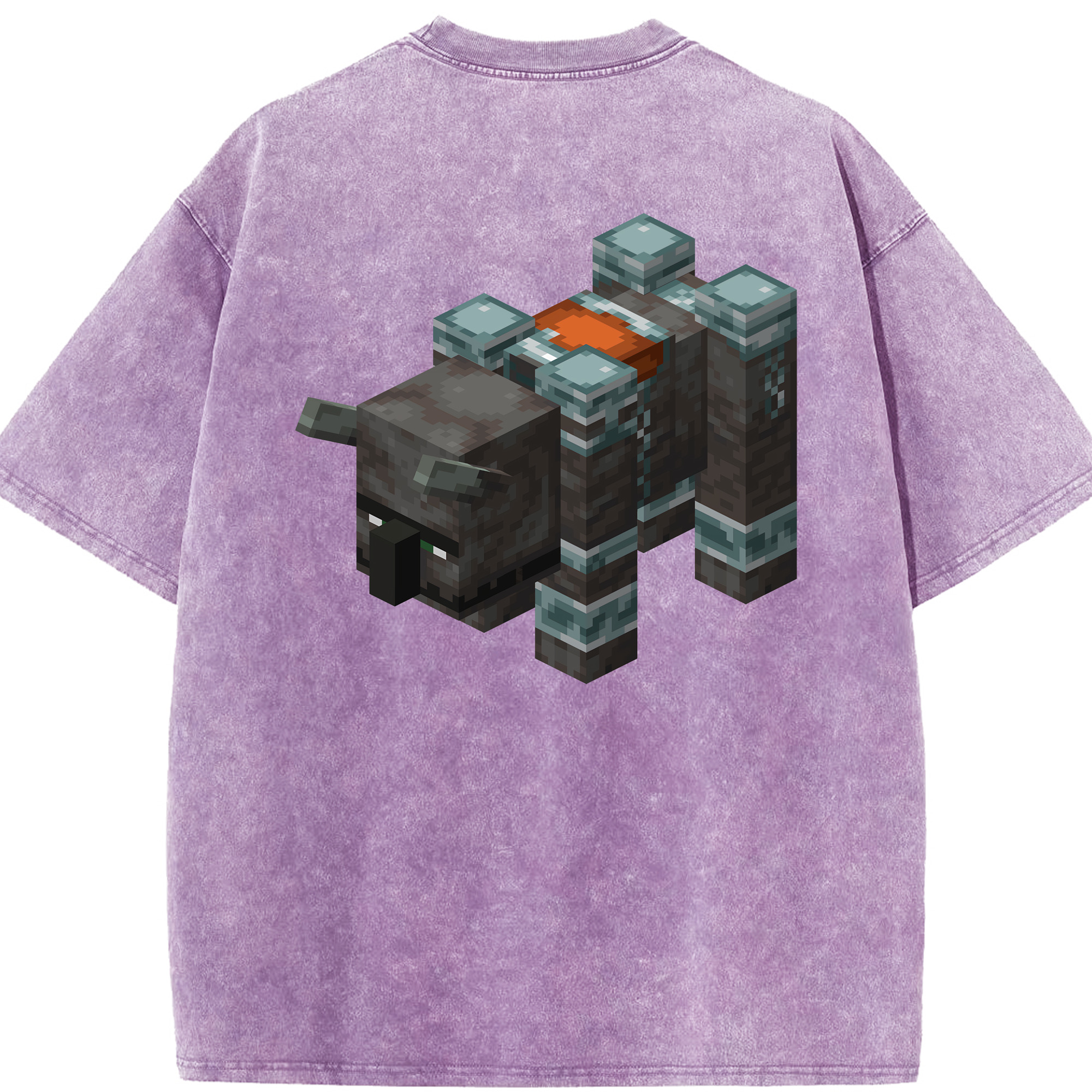 （画像用） マインクラフト ブロックの世界 Minecraft MC Block world 綿100% ヴィンテージ風 半袖Tシャツ（背面プリント）