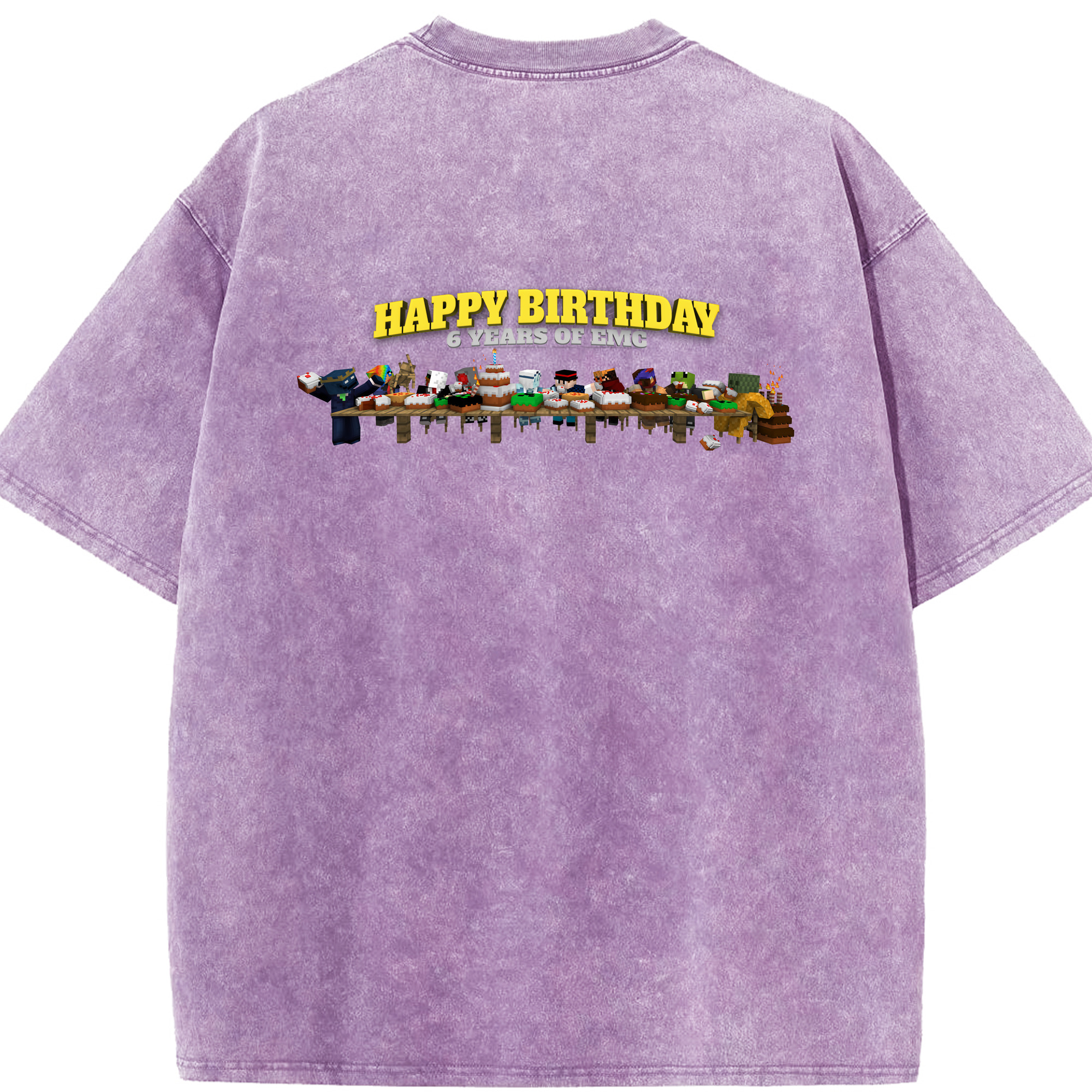 （画像用） マインクラフト ブロックの世界 Minecraft MC Block world 綿100% ヴィンテージ風 半袖Tシャツ（背面プリント）