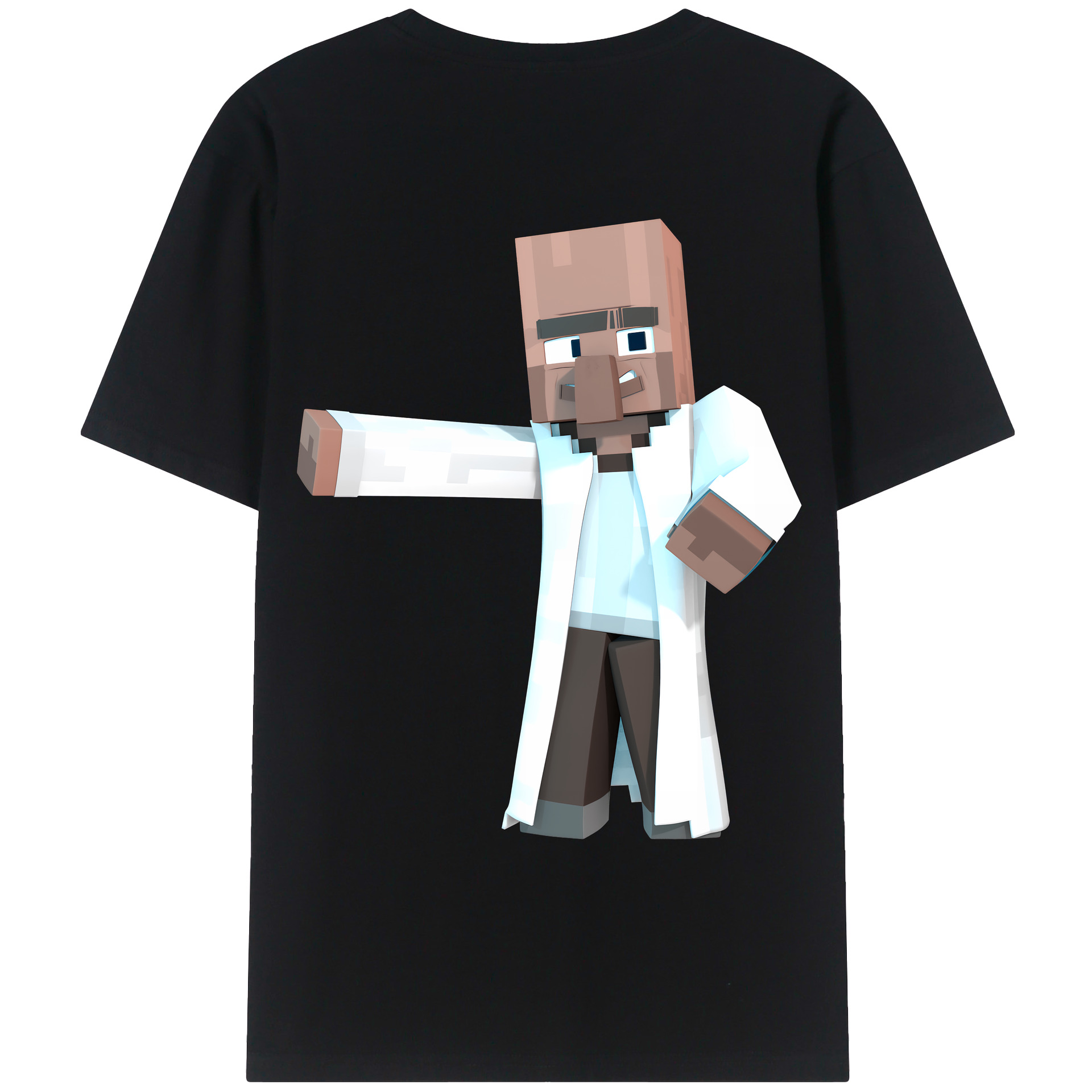（画像用） マインクラフト ブロックの世界 Minecraft MC Block world 綿100％ メンズ半袖Tシャツ（バックプリント） 通気性