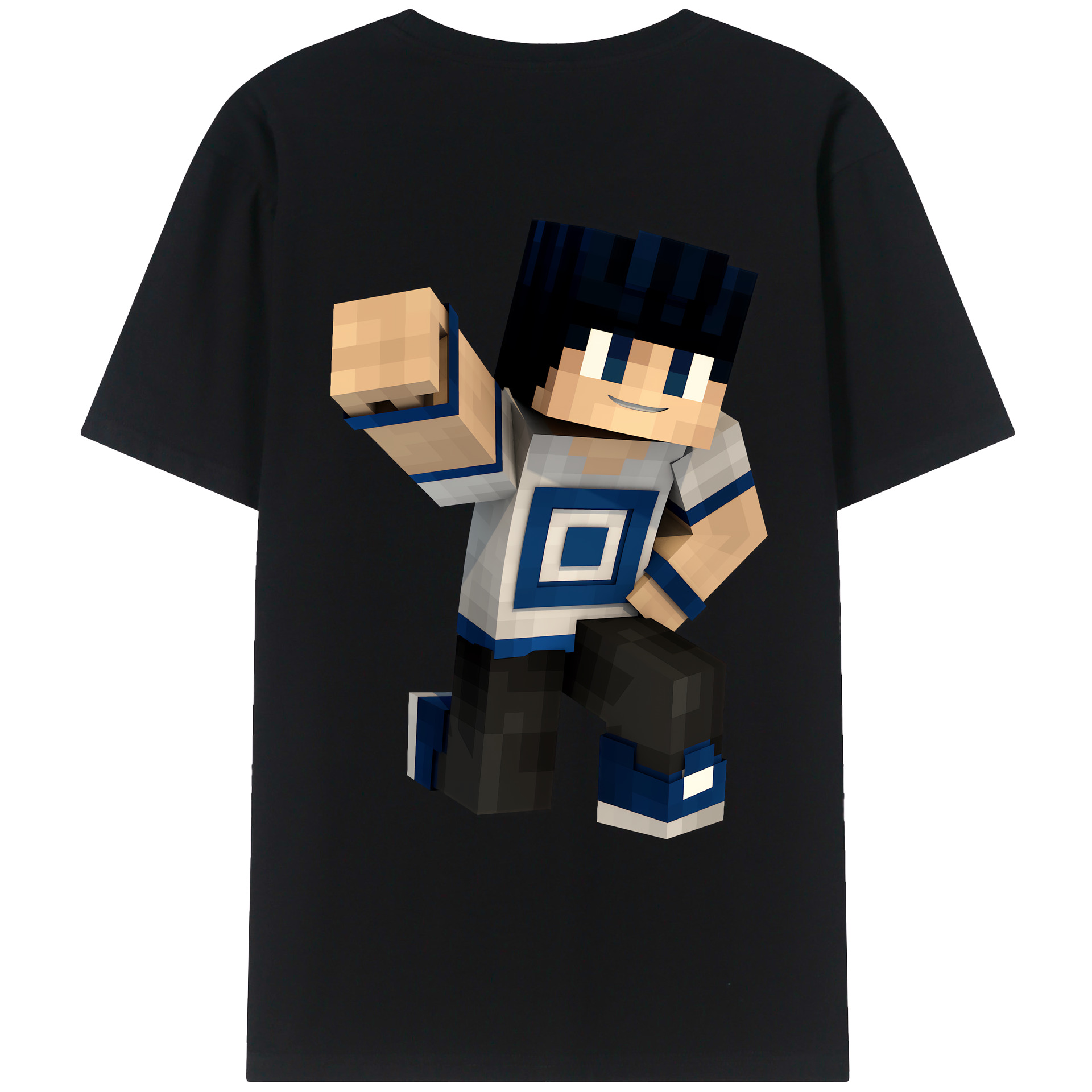（画像用） マインクラフト ブロックの世界 Minecraft MC Block world 綿100％ メンズ半袖Tシャツ（バックプリント） 通気性