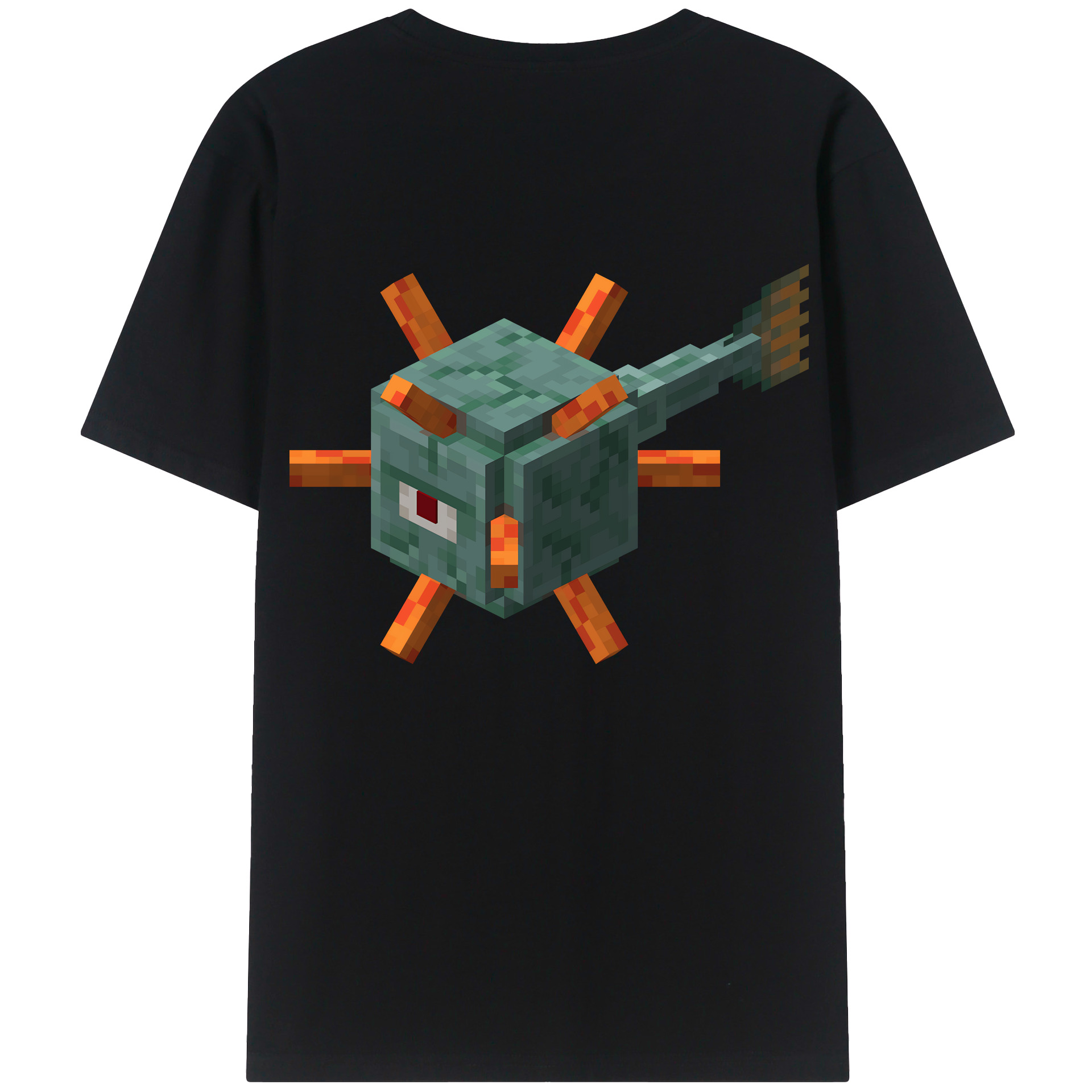 （画像用） マインクラフト ブロックの世界 Minecraft MC Block world 綿100％ メンズ半袖Tシャツ（バックプリント） 通気性