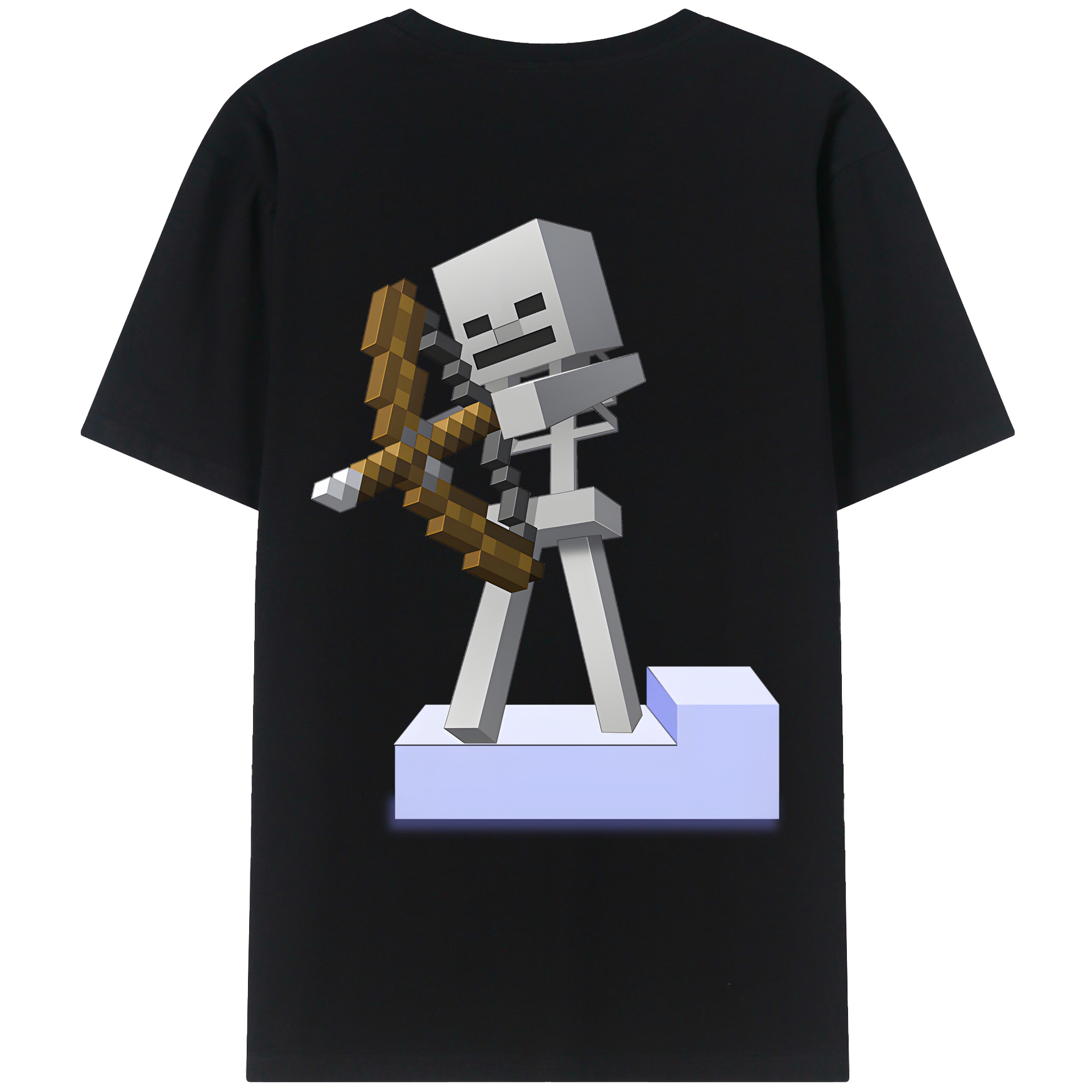 （画像用） マインクラフト ブロックの世界 Minecraft MC Block world 綿100％ メンズ半袖Tシャツ（バックプリント） 通気性