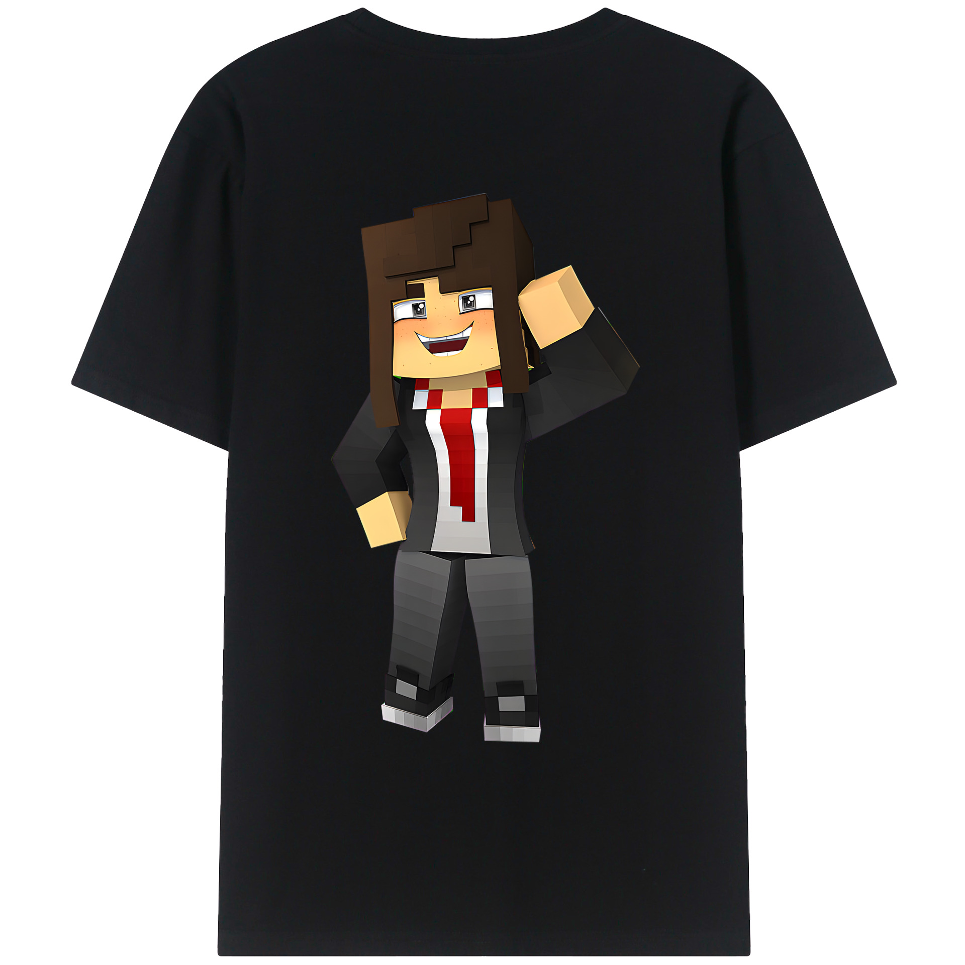 （画像用） マインクラフト ブロックの世界 Minecraft MC Block world 綿100％ メンズ半袖Tシャツ（バックプリント） 通気性