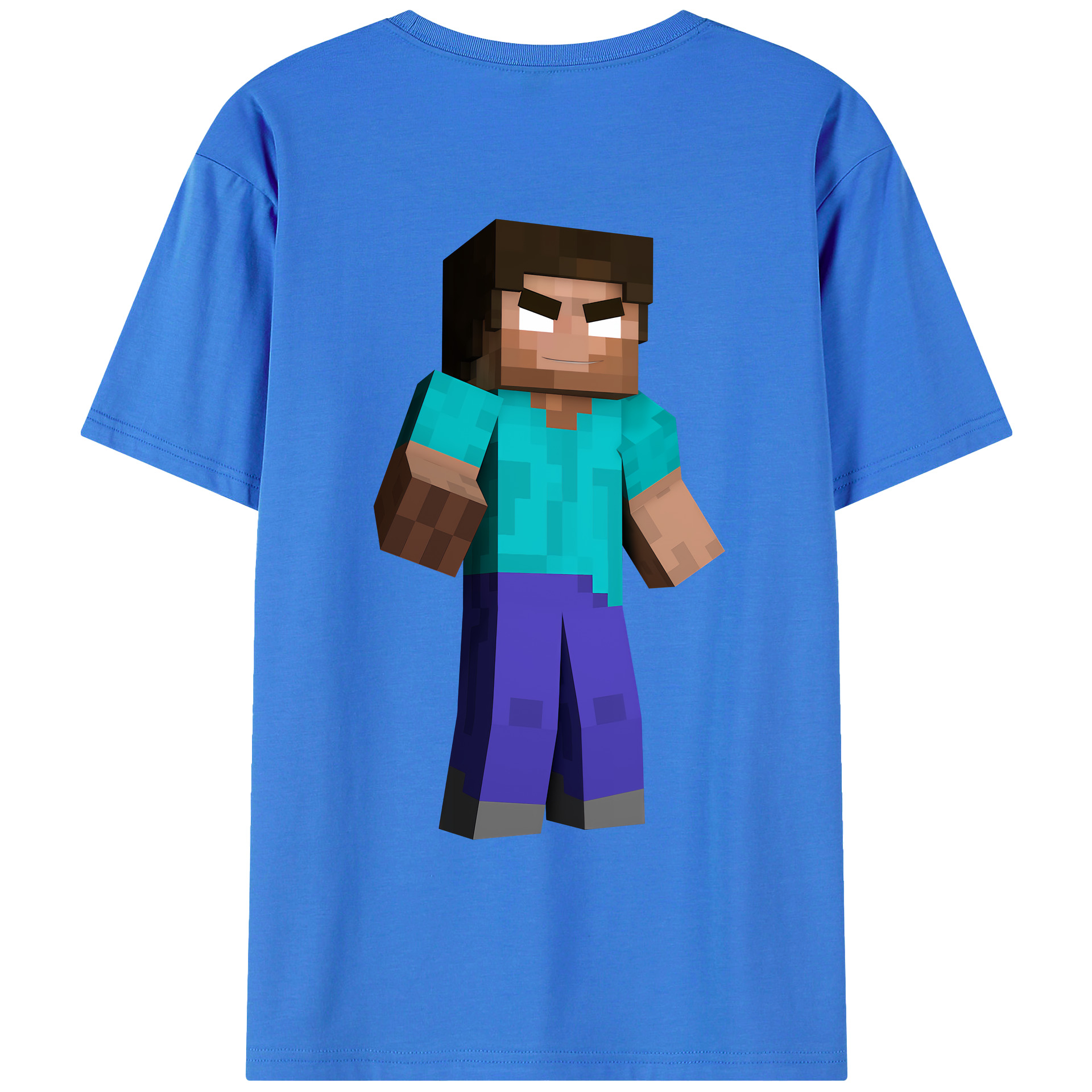 （画像用） マインクラフト ブロックの世界 Minecraft MC Block world 綿100％ メンズ半袖Tシャツ（バックプリント） 通気性