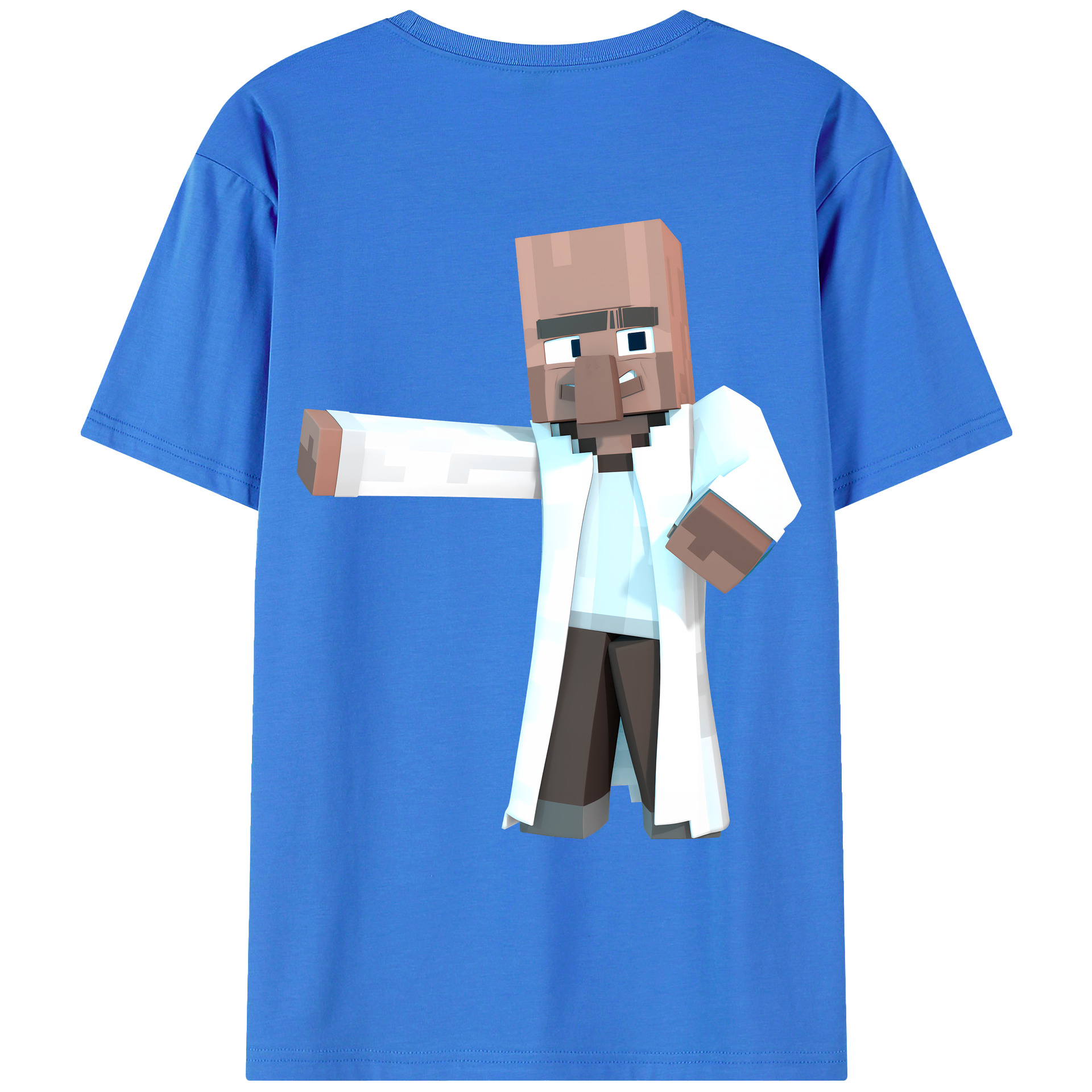 （画像用） マインクラフト ブロックの世界 Minecraft MC Block world 綿100％ メンズ半袖Tシャツ（バックプリント） 通気性