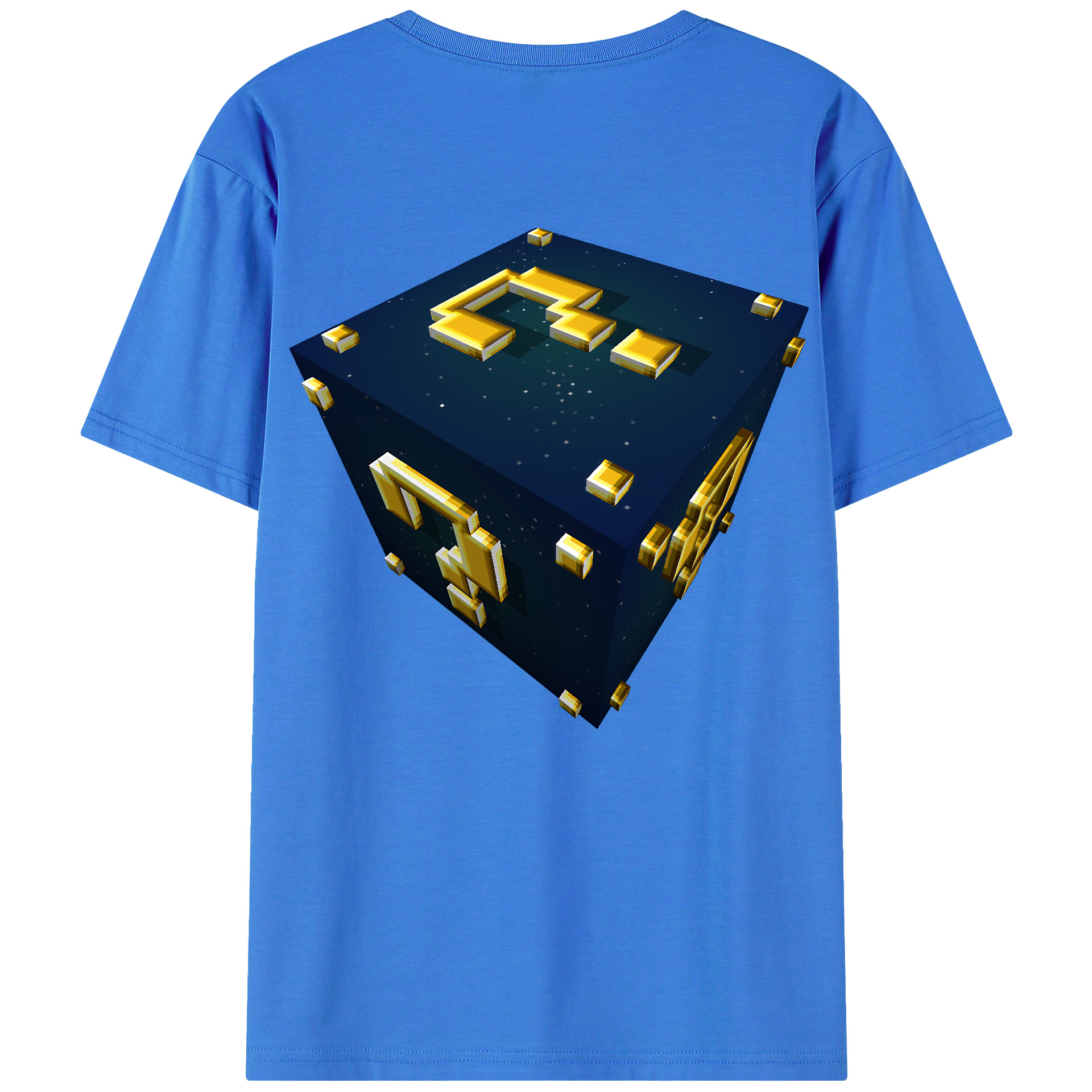 （画像用） マインクラフト ブロックの世界 Minecraft MC Block world 綿100％ メンズ半袖Tシャツ（バックプリント） 通気性