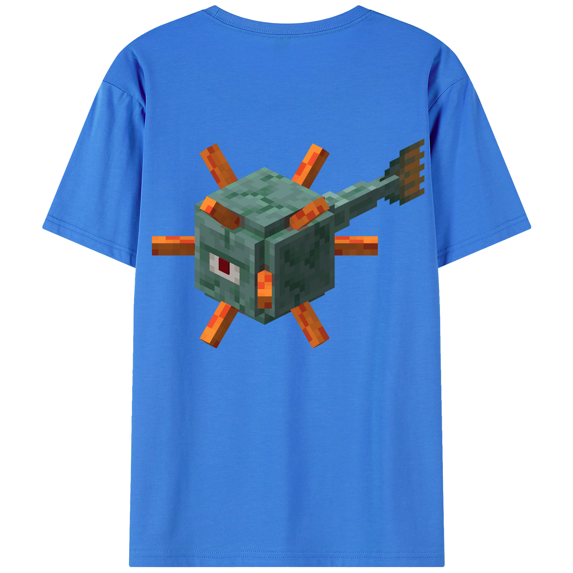 （画像用） マインクラフト ブロックの世界 Minecraft MC Block world 綿100％ メンズ半袖Tシャツ（バックプリント） 通気性