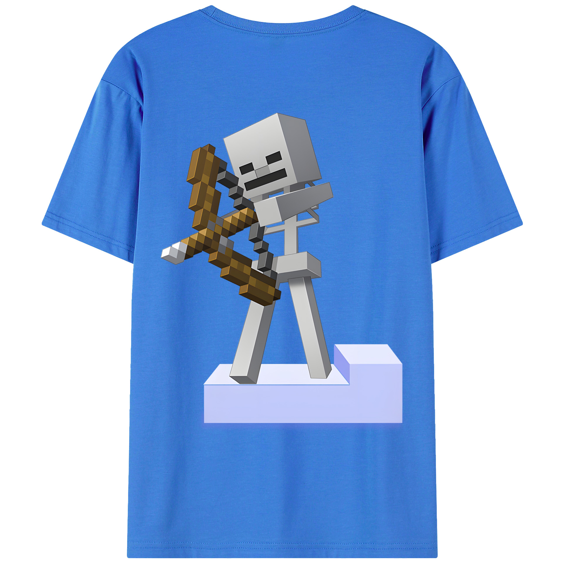 （画像用） マインクラフト ブロックの世界 Minecraft MC Block world 綿100％ メンズ半袖Tシャツ（バックプリント） 通気性