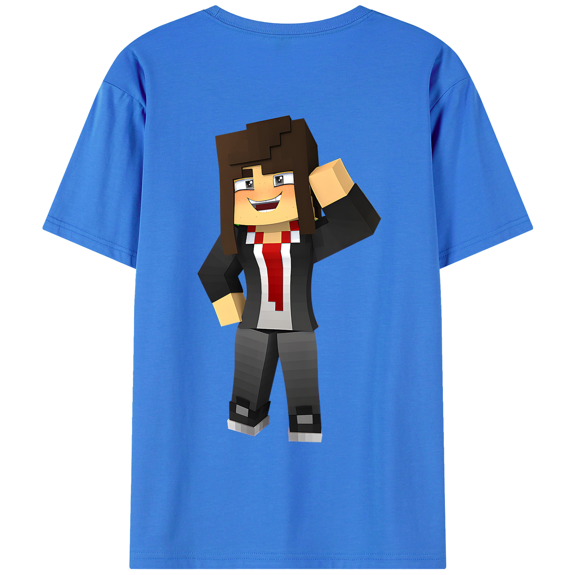 （画像用） マインクラフト ブロックの世界 Minecraft MC Block world 綿100％ メンズ半袖Tシャツ（バックプリント） 通気性