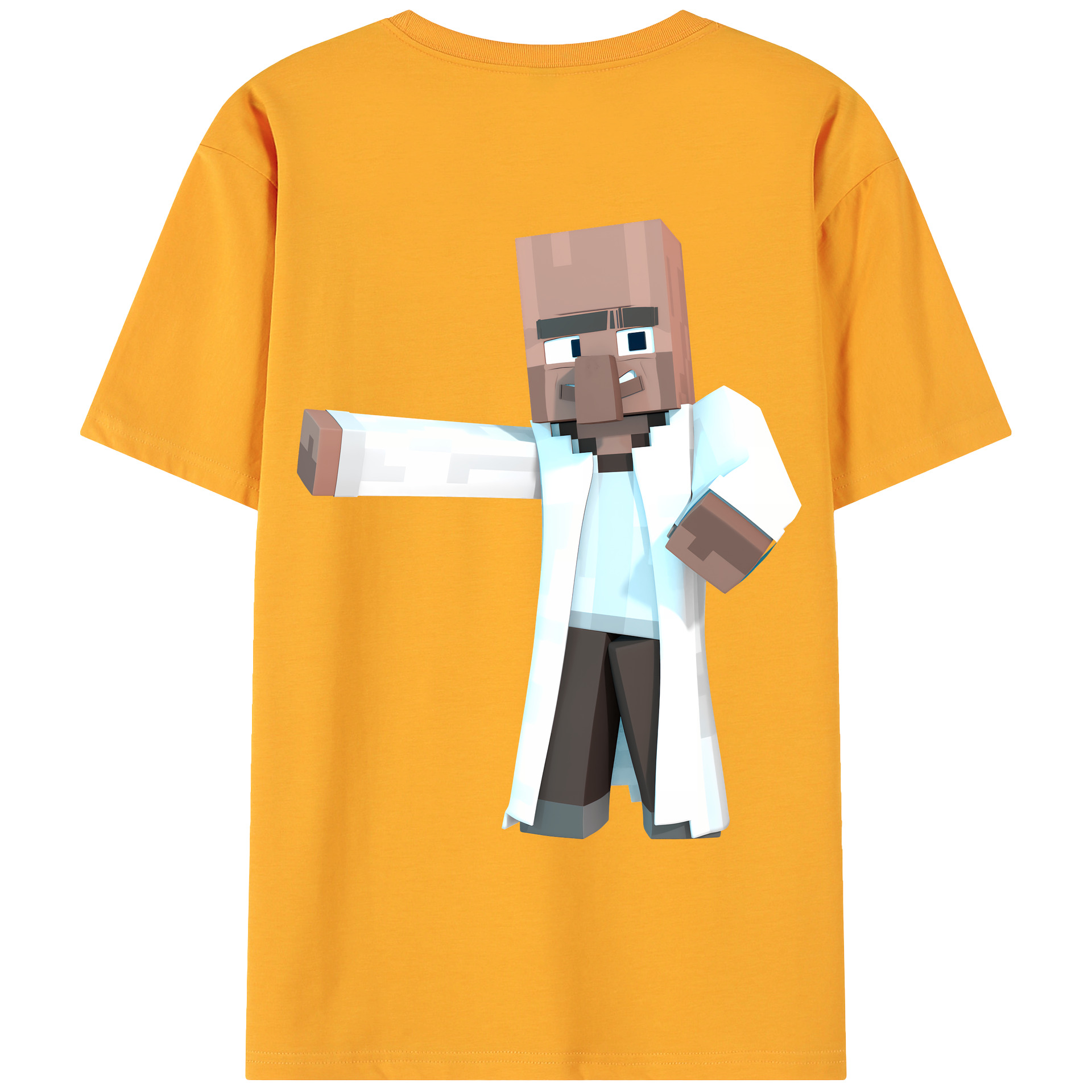 （画像用） マインクラフト ブロックの世界 Minecraft MC Block world 綿100％ メンズ半袖Tシャツ（バックプリント） 通気性