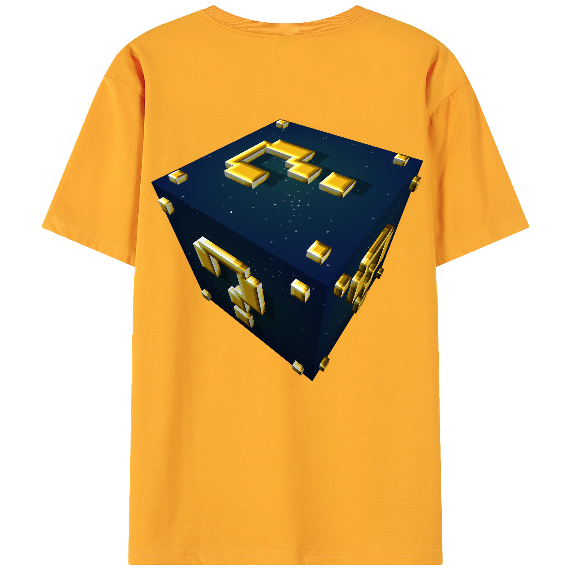 （画像用） マインクラフト ブロックの世界 Minecraft MC Block world 綿100％ メンズ半袖Tシャツ（バックプリント） 通気性