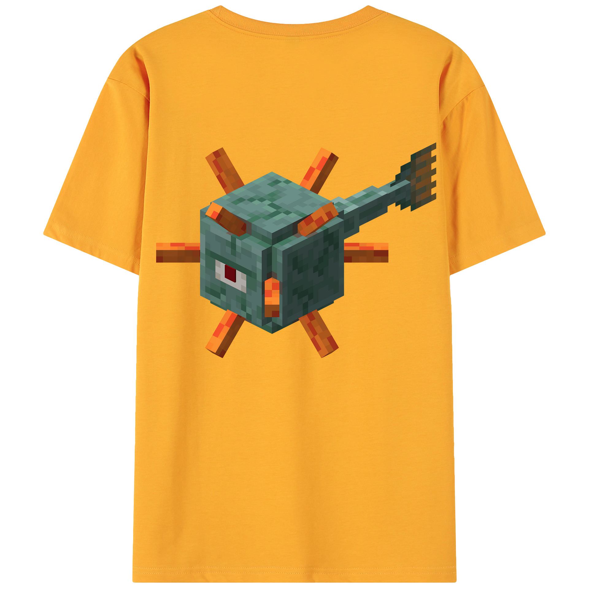 （画像用） マインクラフト ブロックの世界 Minecraft MC Block world 綿100％ メンズ半袖Tシャツ（バックプリント） 通気性