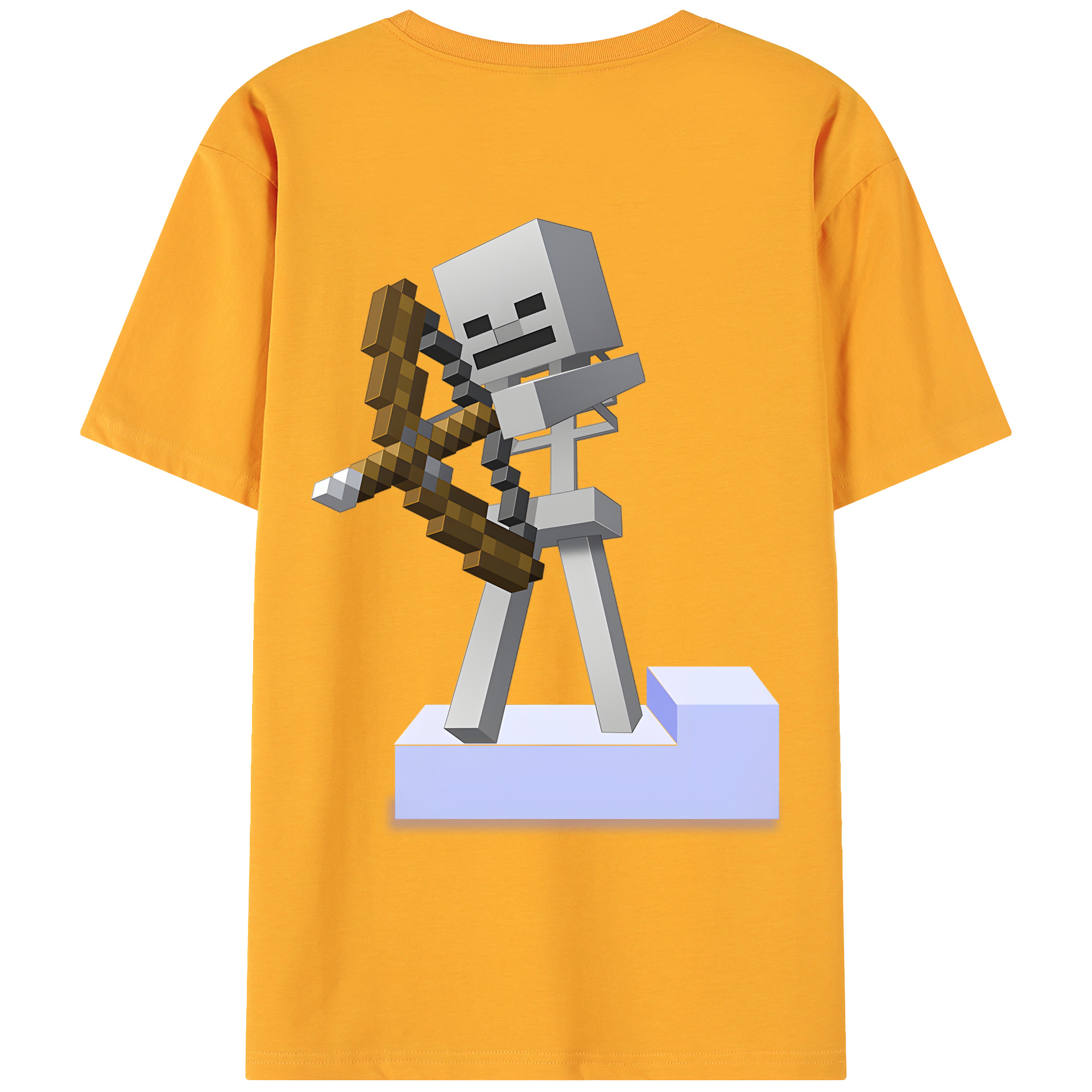 （画像用） マインクラフト ブロックの世界 Minecraft MC Block world 綿100％ メンズ半袖Tシャツ（バックプリント） 通気性