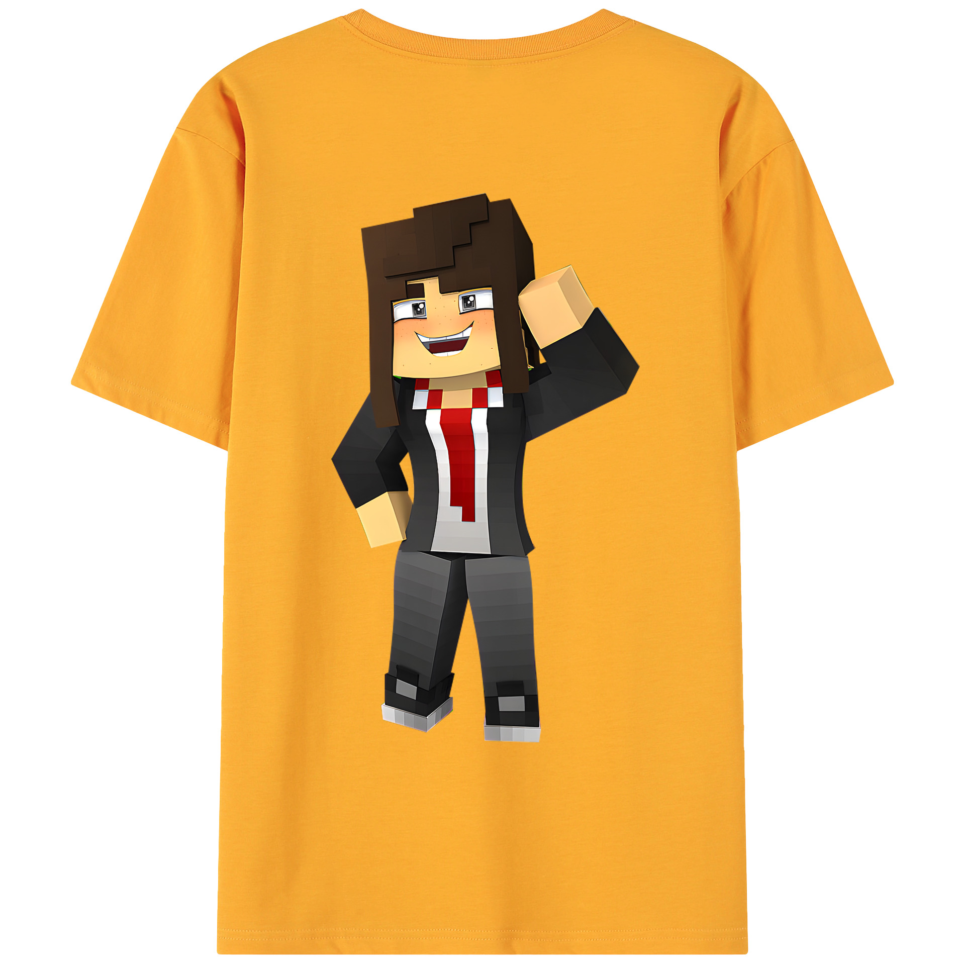 （画像用） マインクラフト ブロックの世界 Minecraft MC Block world 綿100％ メンズ半袖Tシャツ（バックプリント） 通気性