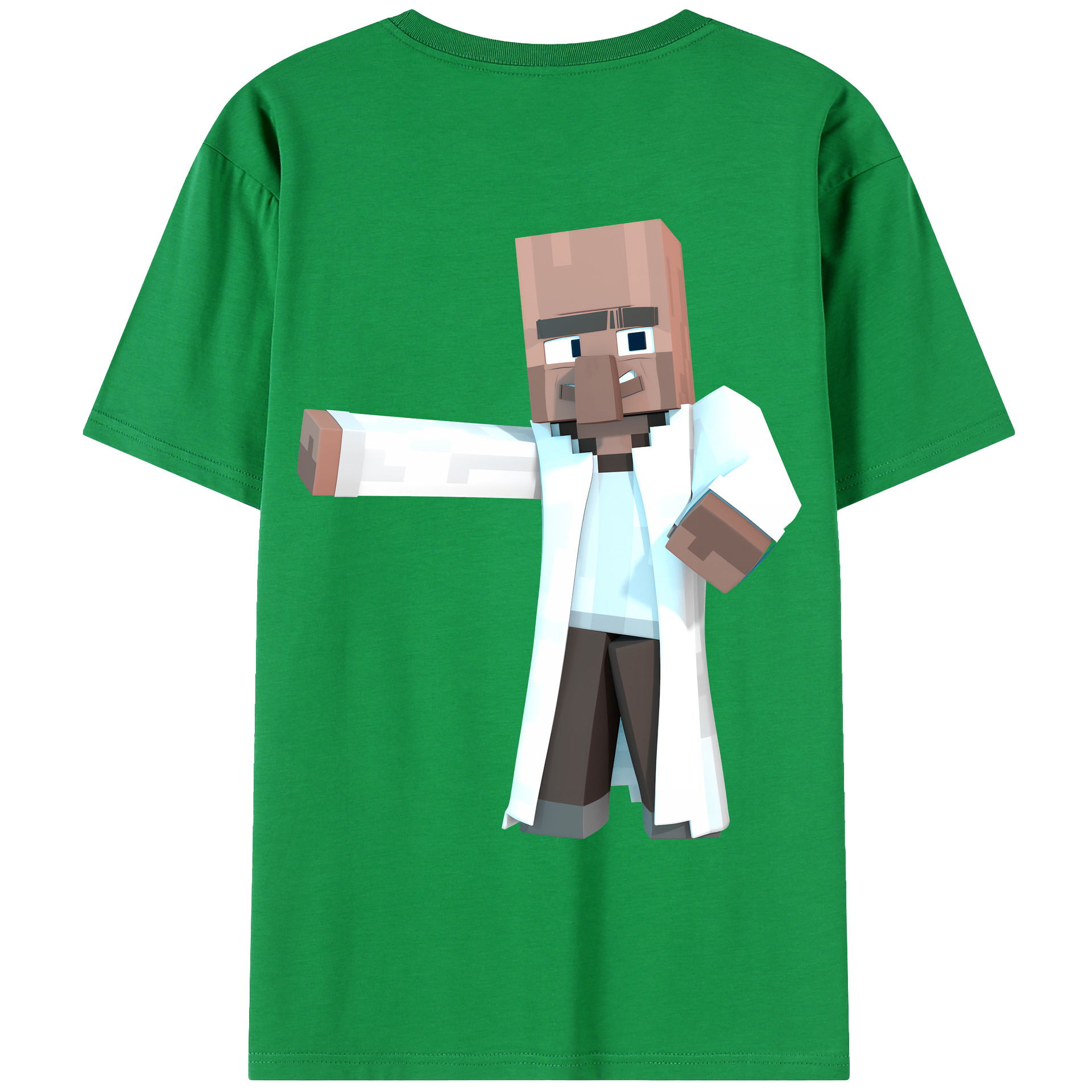 （画像用） マインクラフト ブロックの世界 Minecraft MC Block world 綿100％ メンズ半袖Tシャツ（バックプリント） 通気性