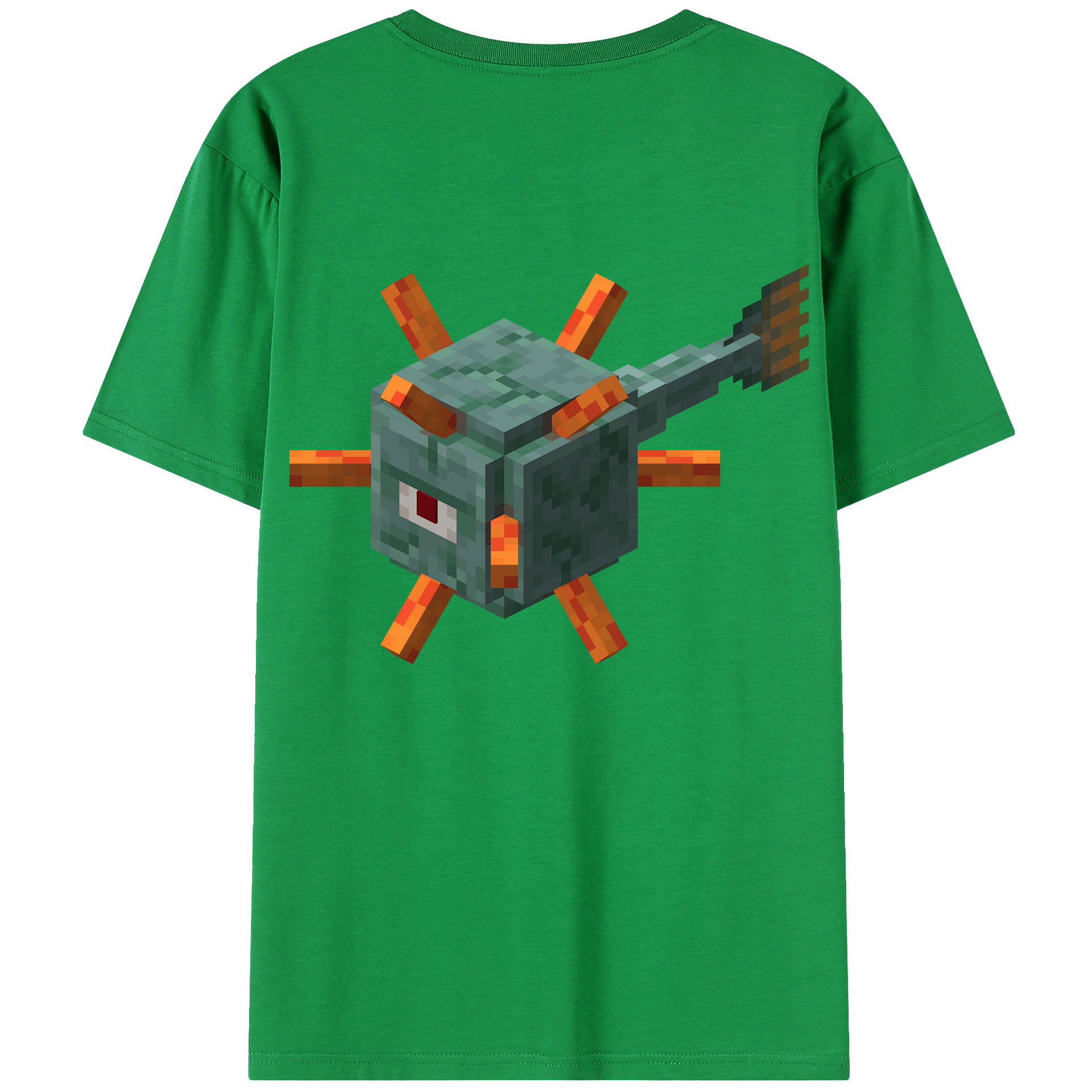 （画像用） マインクラフト ブロックの世界 Minecraft MC Block world 綿100％ メンズ半袖Tシャツ（バックプリント） 通気性