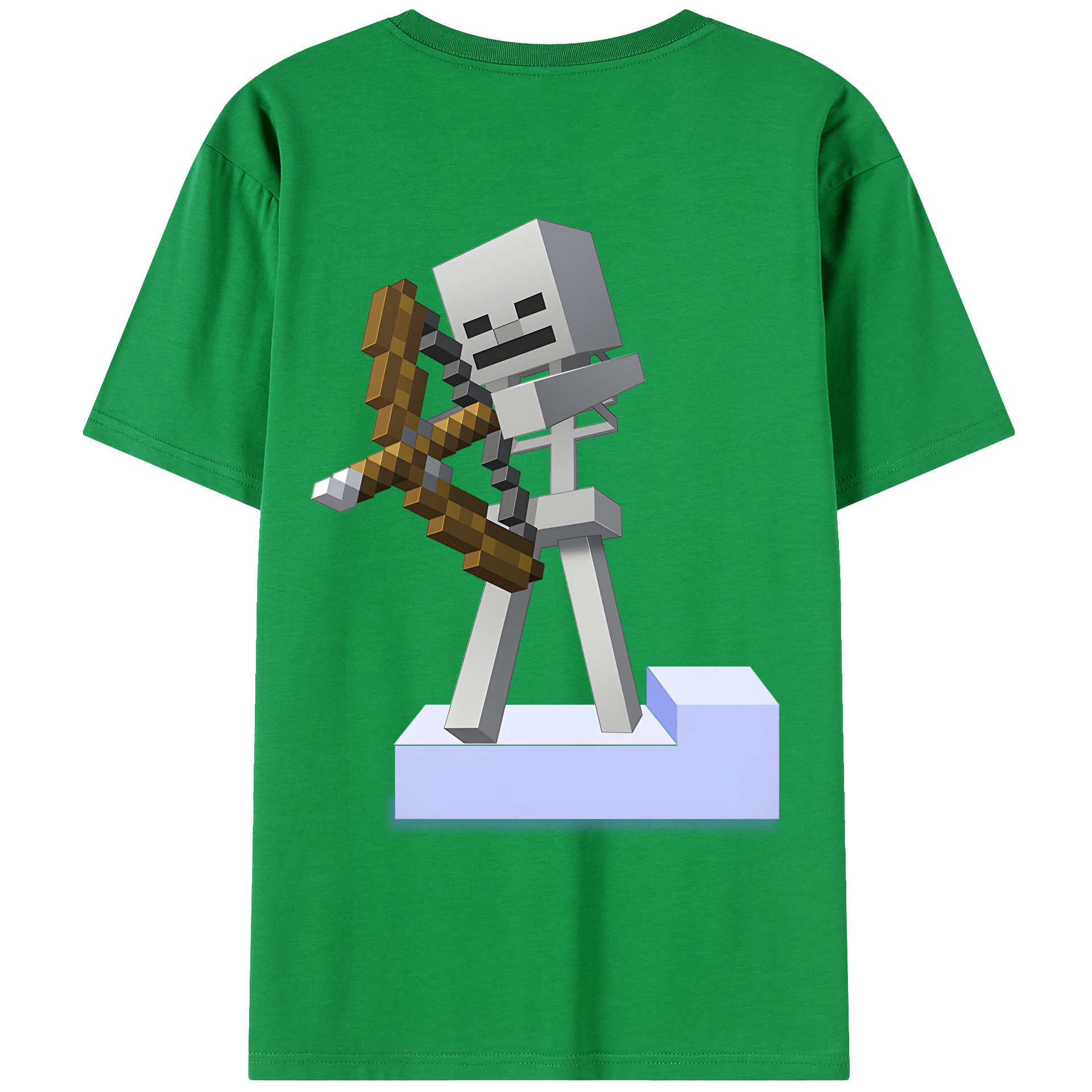 （画像用） マインクラフト ブロックの世界 Minecraft MC Block world 綿100％ メンズ半袖Tシャツ（バックプリント） 通気性