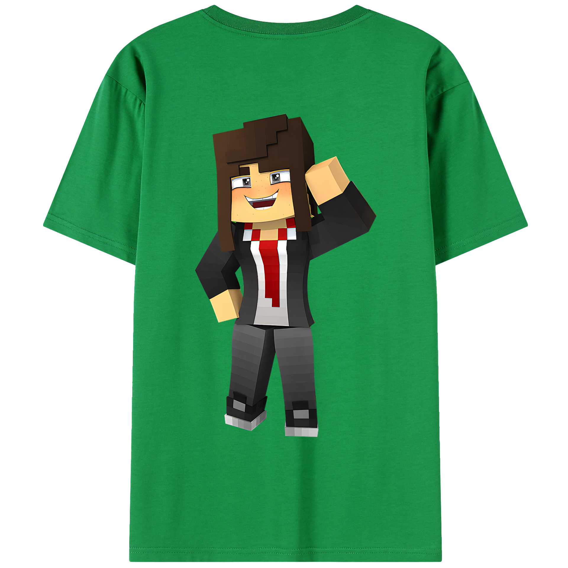 （画像用） マインクラフト ブロックの世界 Minecraft MC Block world 綿100％ メンズ半袖Tシャツ（バックプリント） 通気性