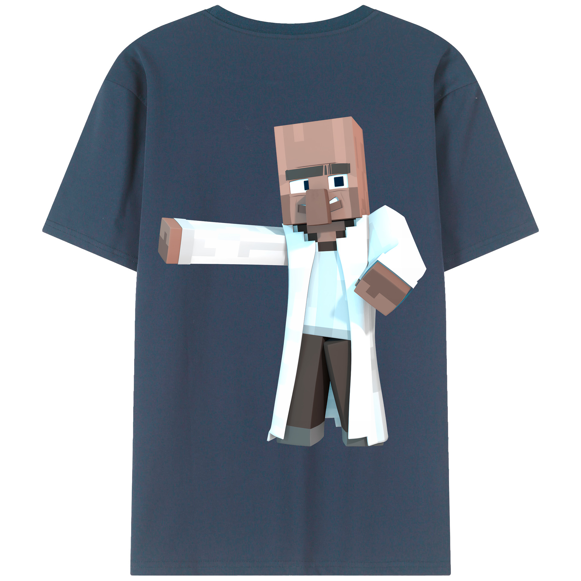 （画像用） マインクラフト ブロックの世界 Minecraft MC Block world 綿100％ メンズ半袖Tシャツ（バックプリント） 通気性