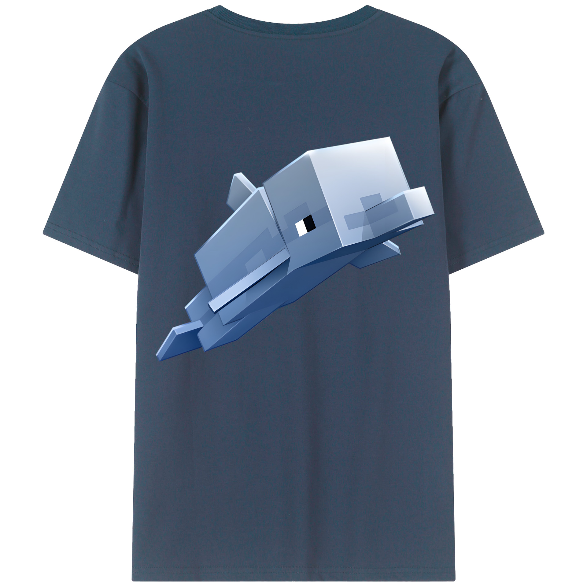 （画像用） マインクラフト ブロックの世界 Minecraft MC Block world 綿100％ メンズ半袖Tシャツ（バックプリント） 通気性