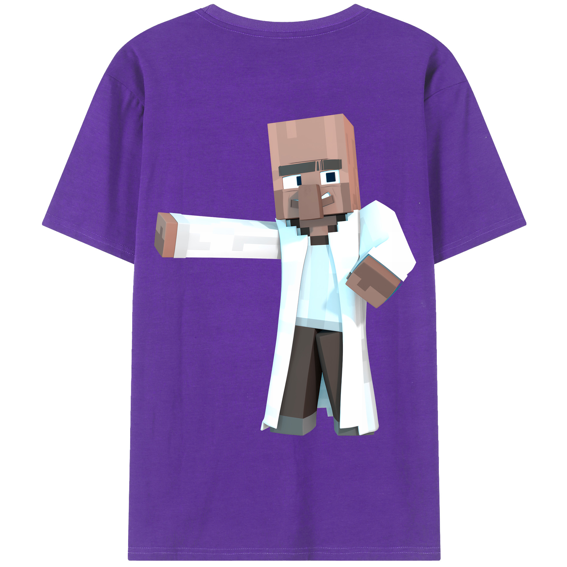 （画像用） マインクラフト ブロックの世界 Minecraft MC Block world 綿100％ メンズ半袖Tシャツ（バックプリント） 通気性