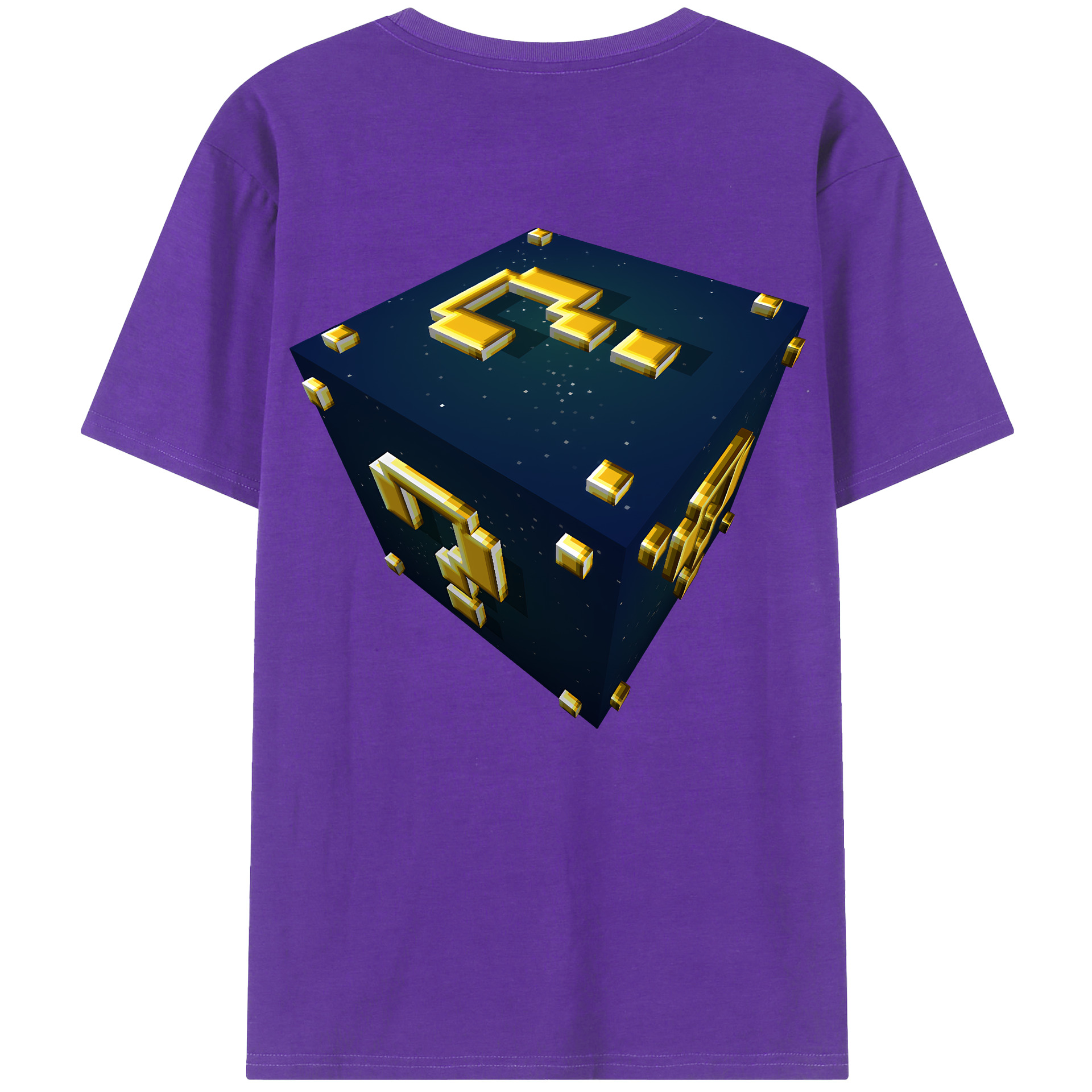 （画像用） マインクラフト ブロックの世界 Minecraft MC Block world 綿100％ メンズ半袖Tシャツ（バックプリント） 通気性