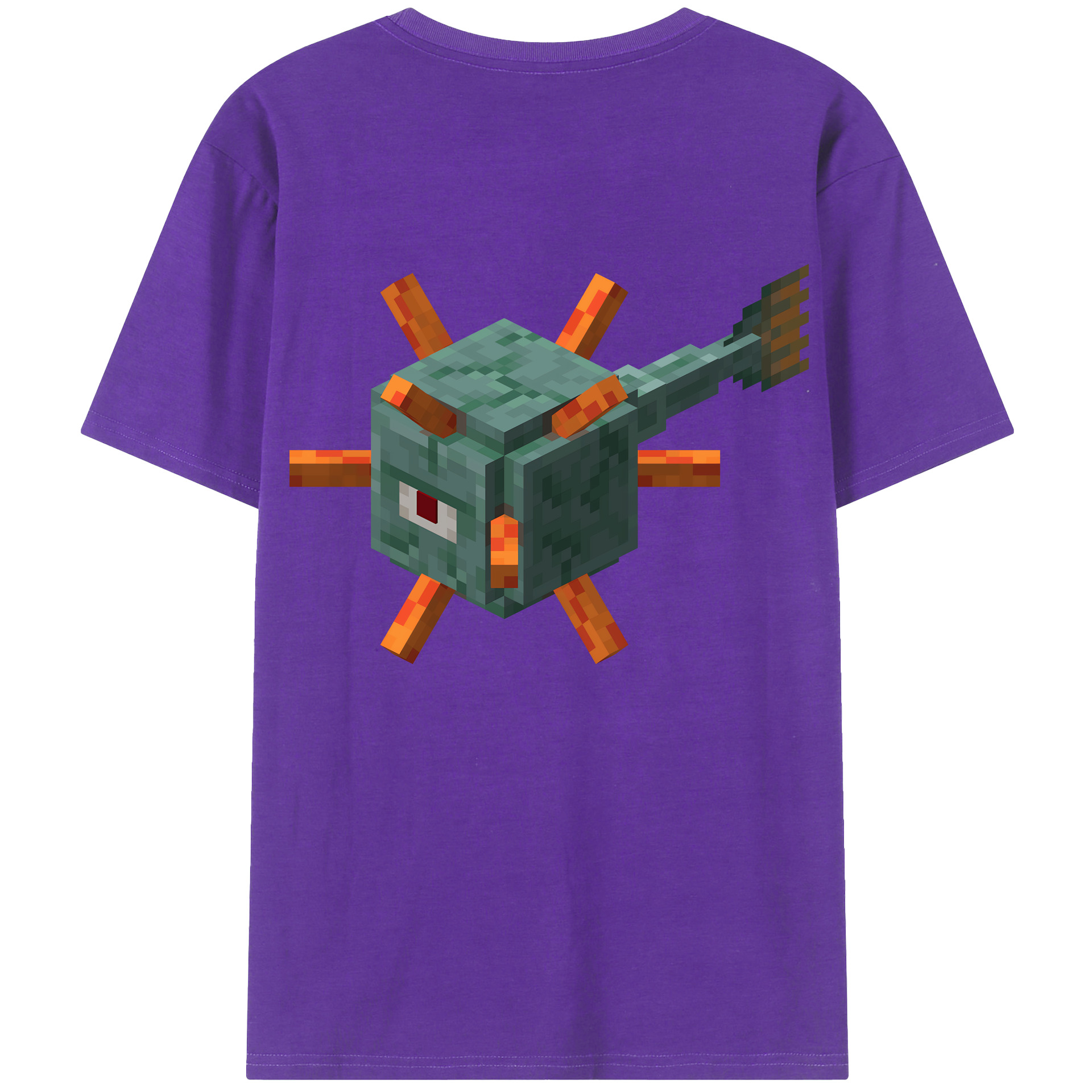 （画像用） マインクラフト ブロックの世界 Minecraft MC Block world 綿100％ メンズ半袖Tシャツ（バックプリント） 通気性