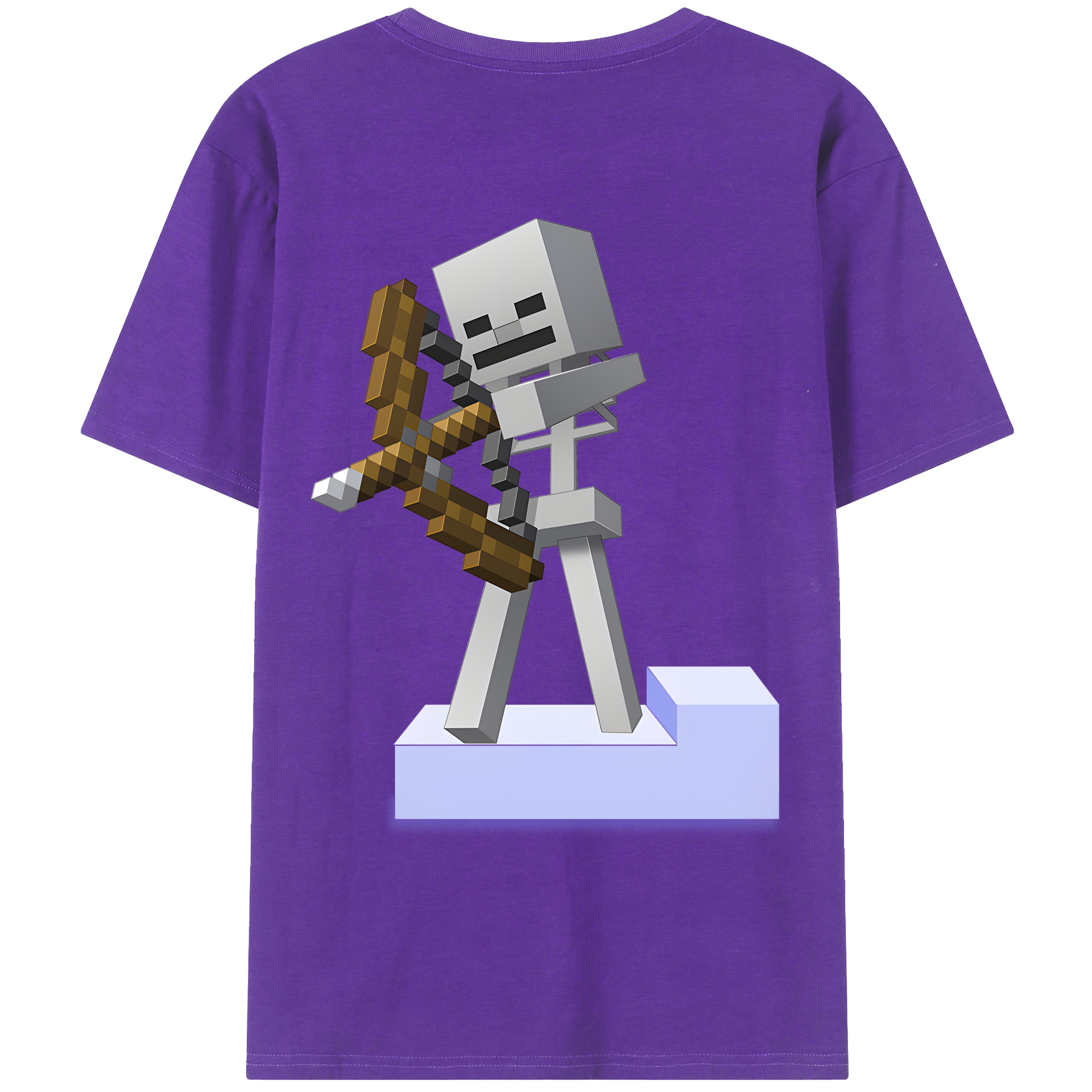 （画像用） マインクラフト ブロックの世界 Minecraft MC Block world 綿100％ メンズ半袖Tシャツ（バックプリント） 通気性
