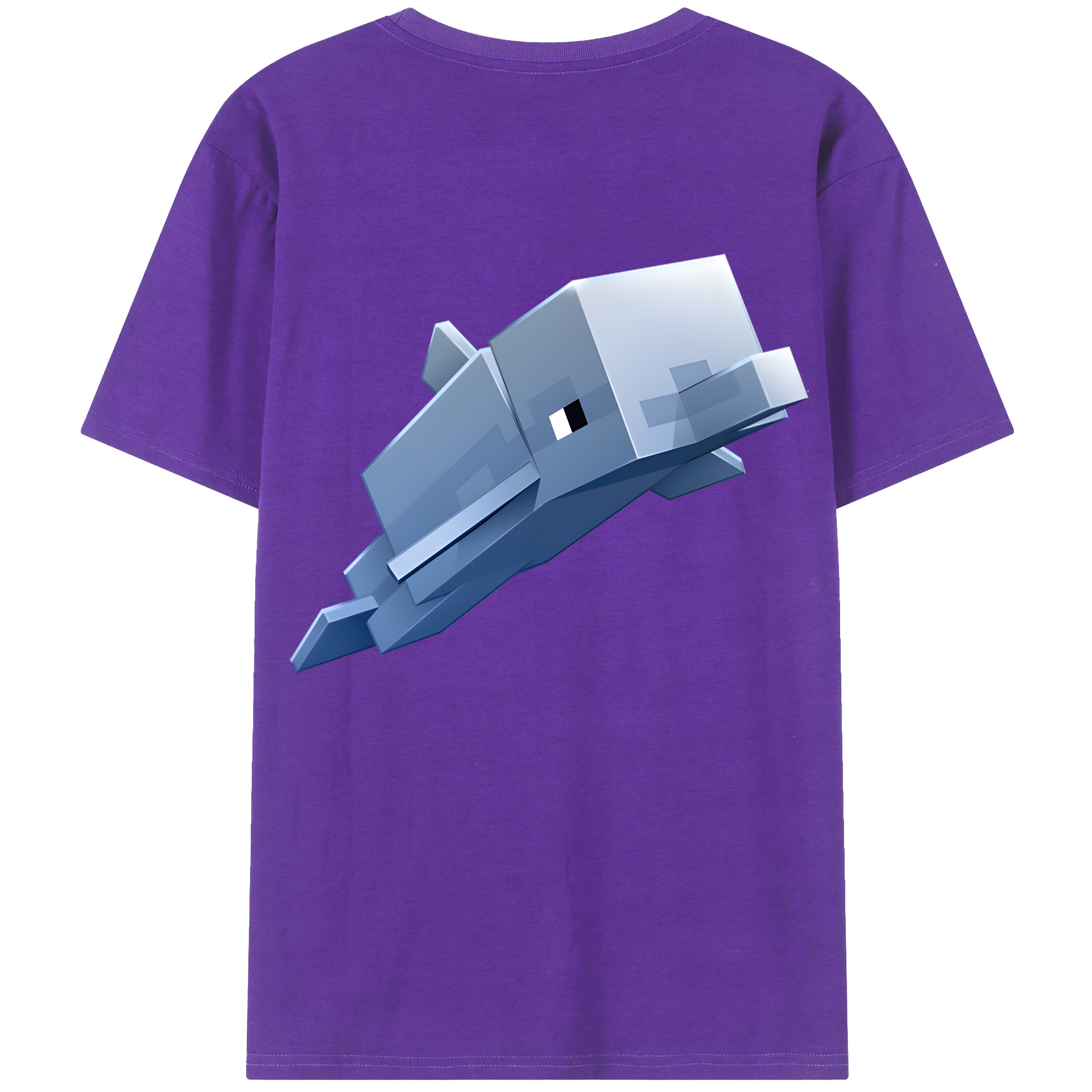 （画像用） マインクラフト ブロックの世界 Minecraft MC Block world 綿100％ メンズ半袖Tシャツ（バックプリント） 通気性