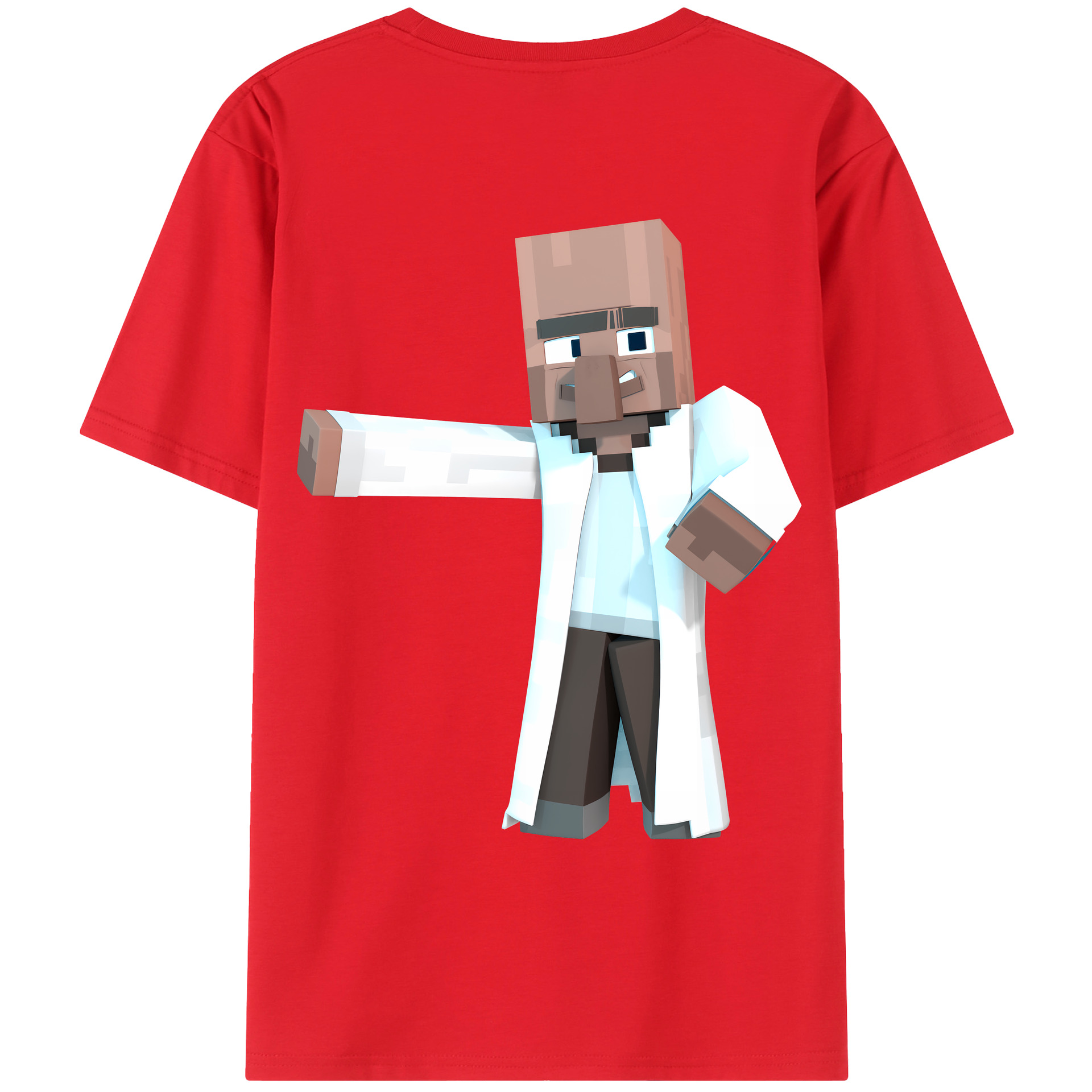 （画像用） マインクラフト ブロックの世界 Minecraft MC Block world 綿100％ メンズ半袖Tシャツ（バックプリント） 通気性