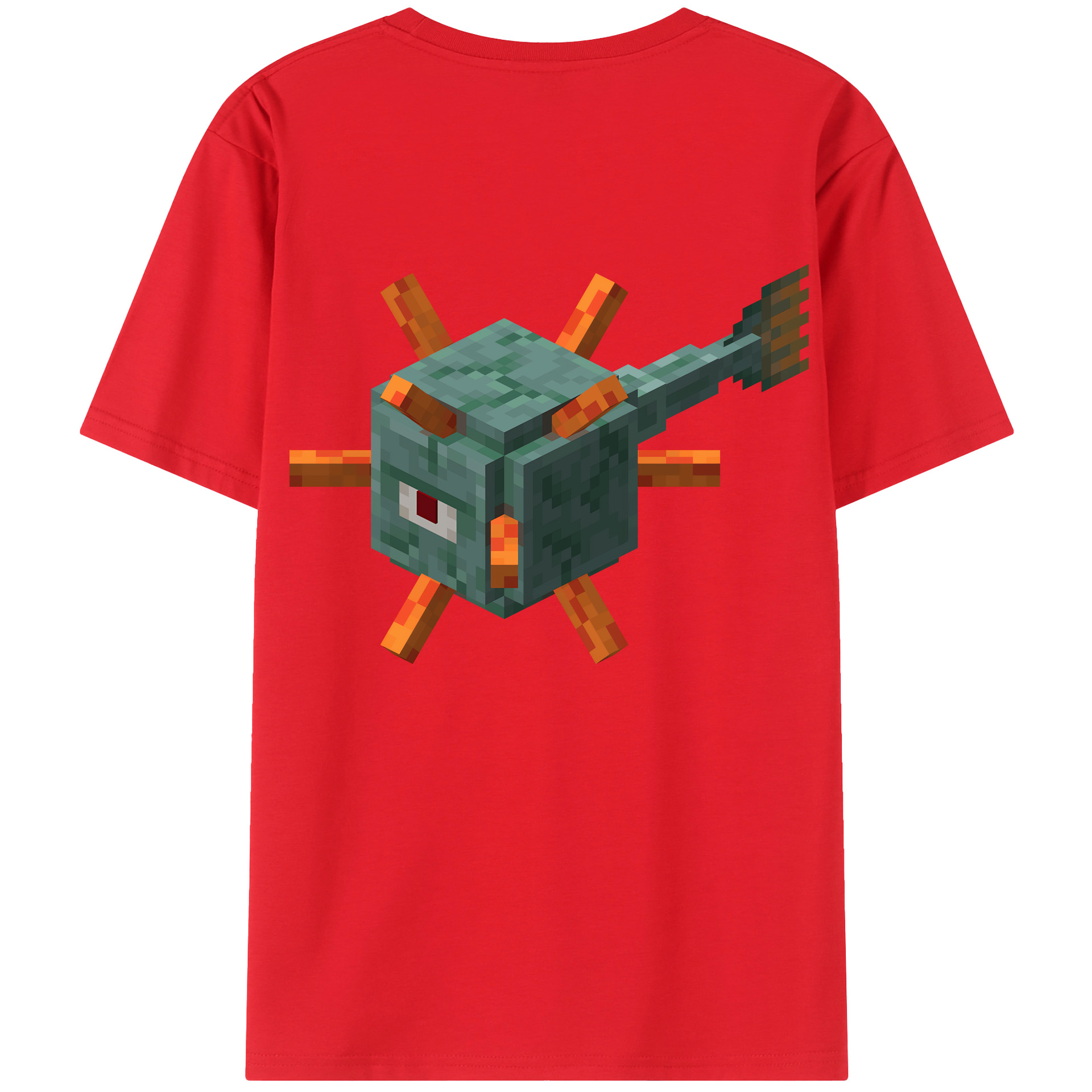 （画像用） マインクラフト ブロックの世界 Minecraft MC Block world 綿100％ メンズ半袖Tシャツ（バックプリント） 通気性