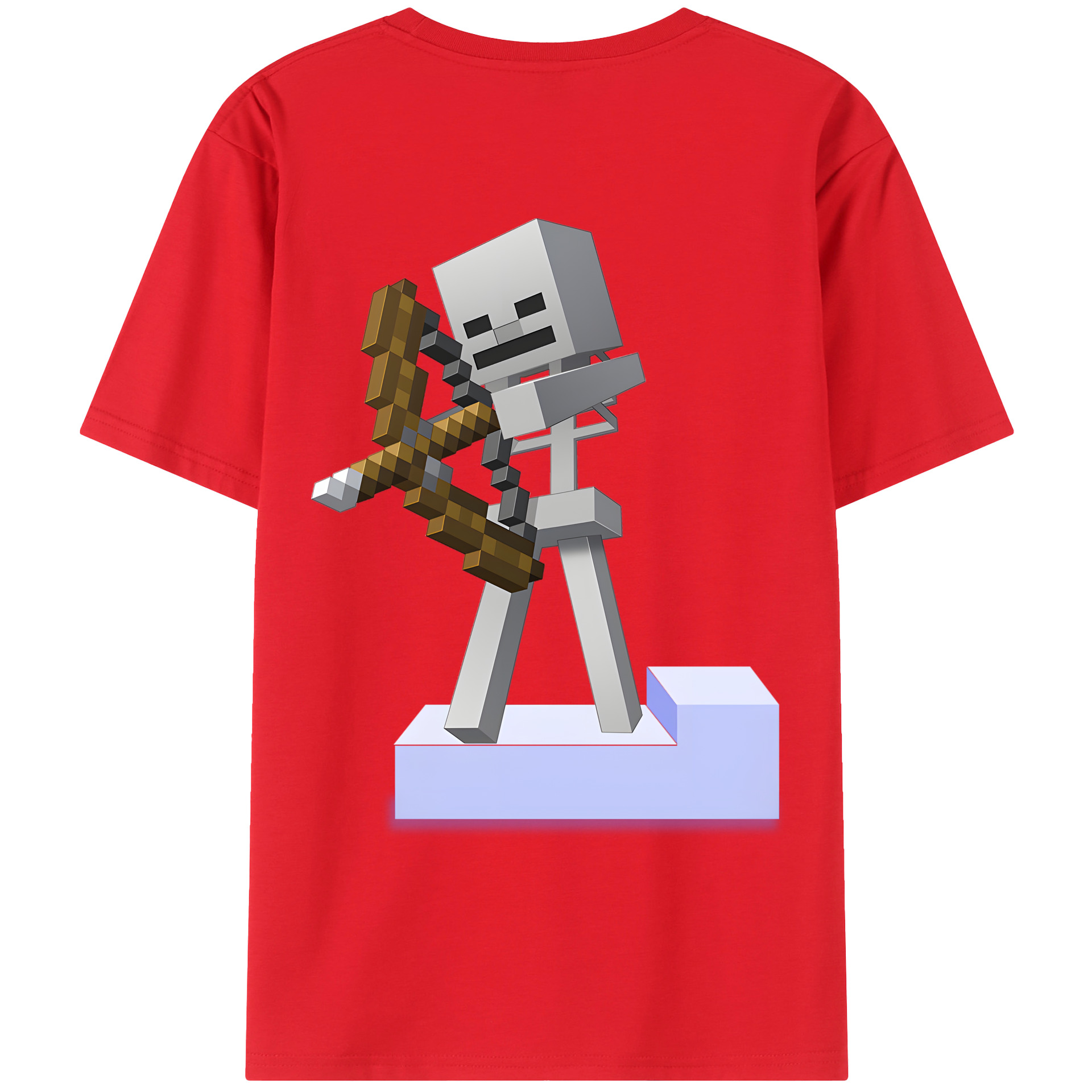（画像用） マインクラフト ブロックの世界 Minecraft MC Block world 綿100％ メンズ半袖Tシャツ（バックプリント） 通気性