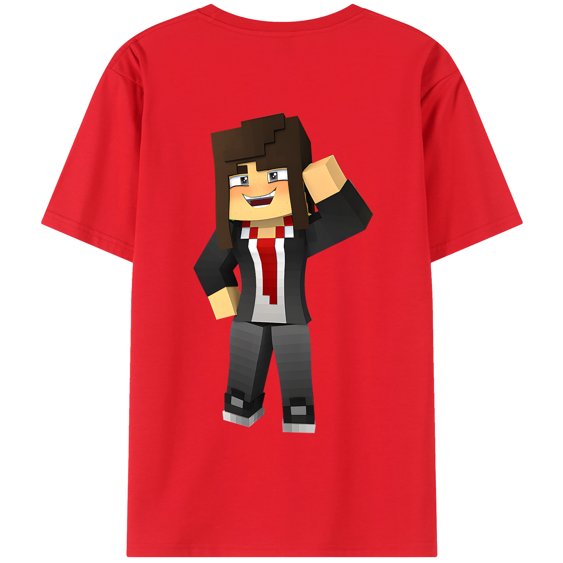 （画像用） マインクラフト ブロックの世界 Minecraft MC Block world 綿100％ メンズ半袖Tシャツ（バックプリント） 通気性