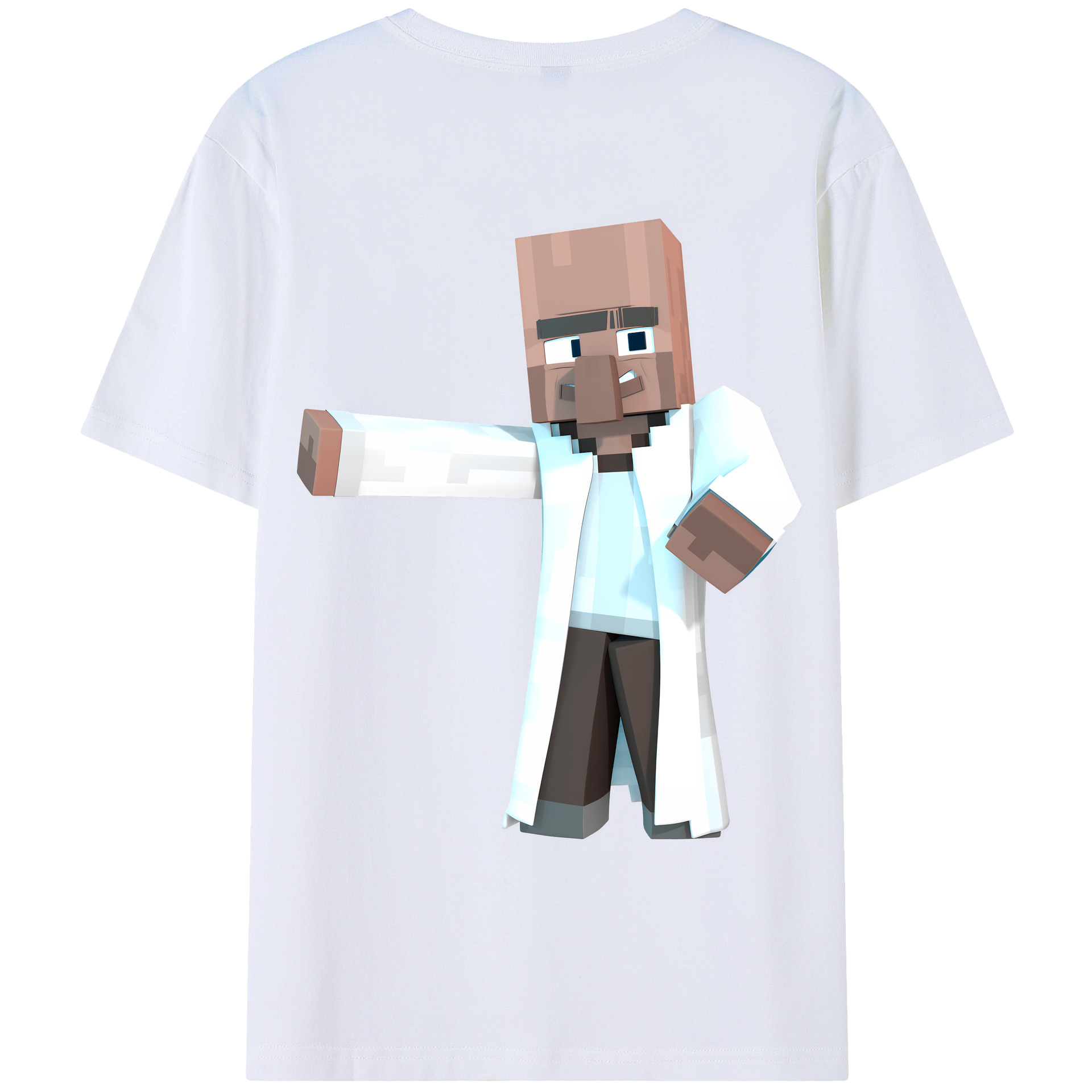 （画像用） マインクラフト ブロックの世界 Minecraft MC Block world 綿100％ メンズ半袖Tシャツ（バックプリント） 通気性