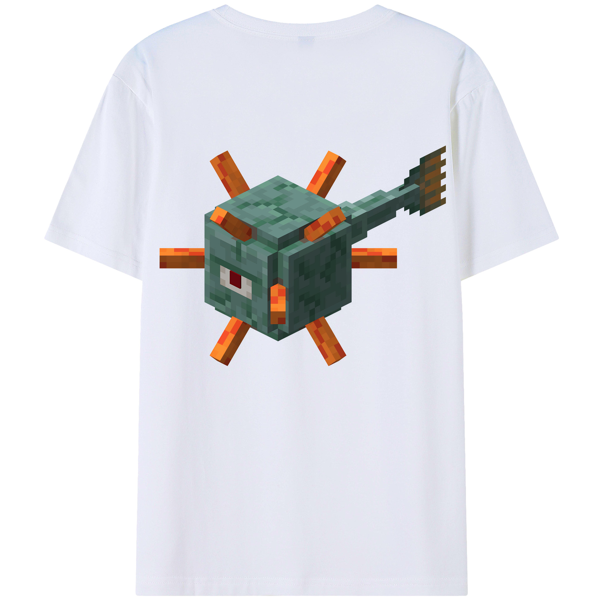 （画像用） マインクラフト ブロックの世界 Minecraft MC Block world 綿100％ メンズ半袖Tシャツ（バックプリント） 通気性