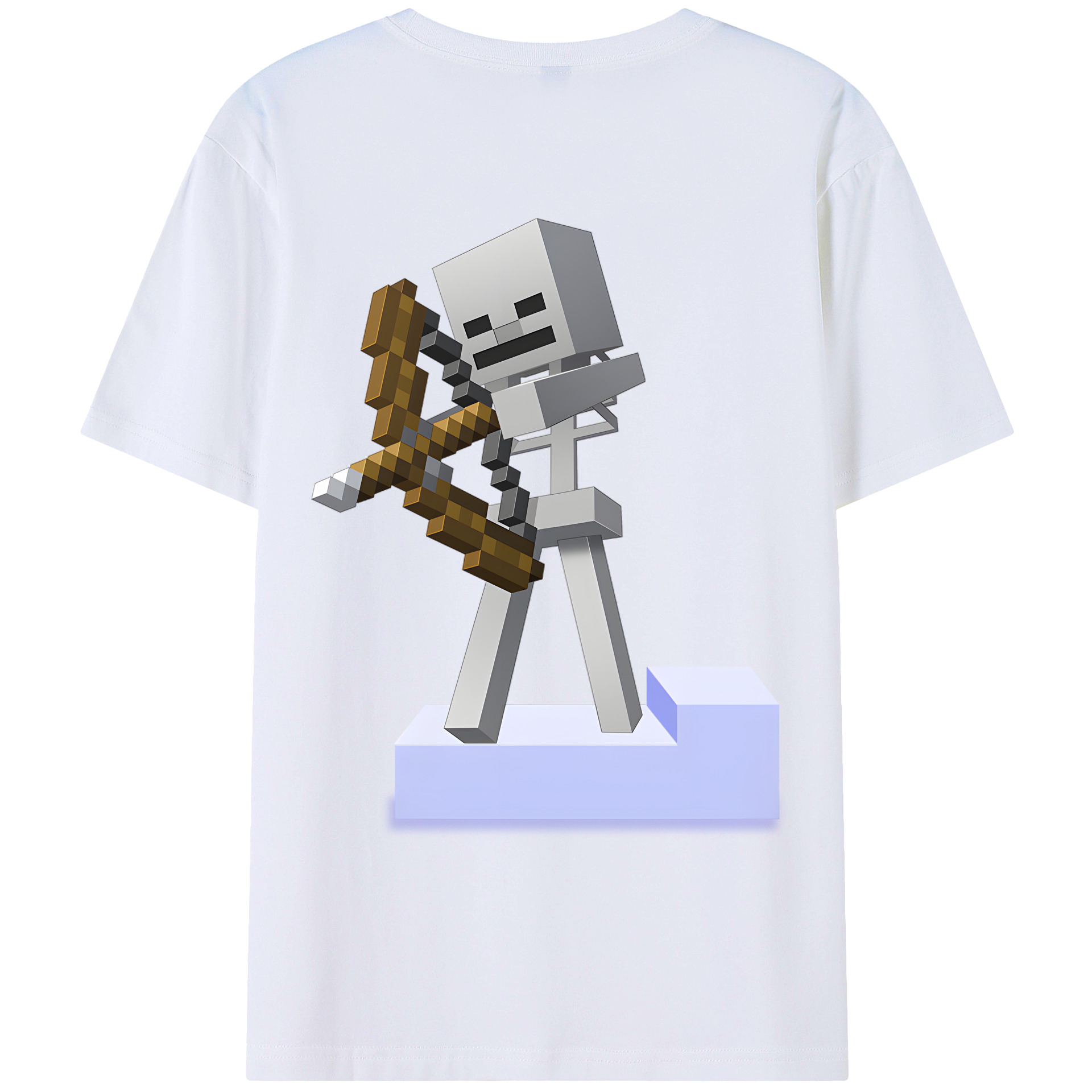 （画像用） マインクラフト ブロックの世界 Minecraft MC Block world 綿100％ メンズ半袖Tシャツ（バックプリント） 通気性