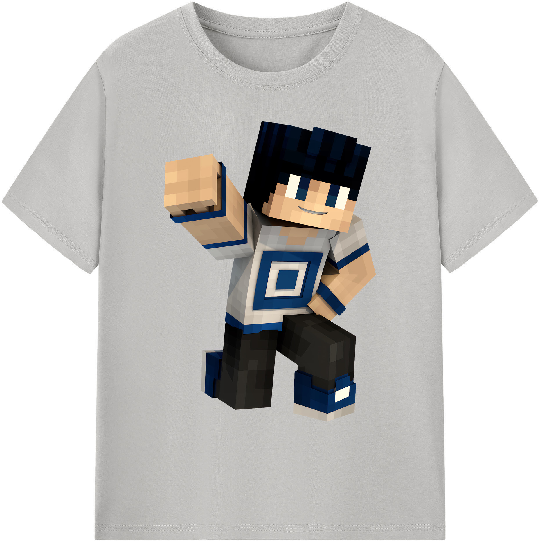 （画像用） マインクラフト ブロックの世界 Minecraft MC Block world 綿100％ メンズ半袖Tシャツ｜肌触りやわらか＆通気性
