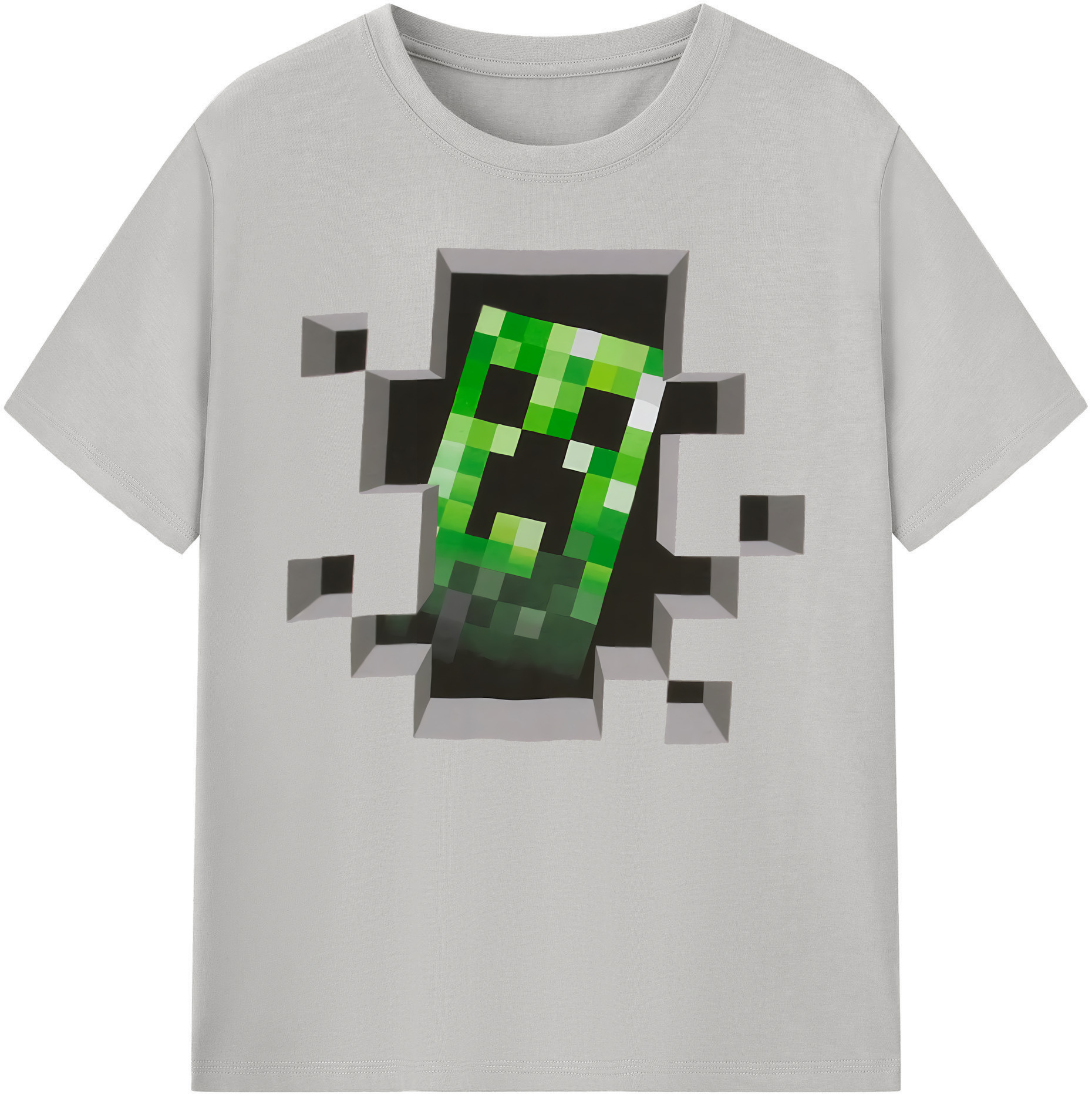 （画像用） マインクラフト ブロックの世界 Minecraft MC Block world 綿100％ メンズ半袖Tシャツ｜肌触りやわらか＆通気性
