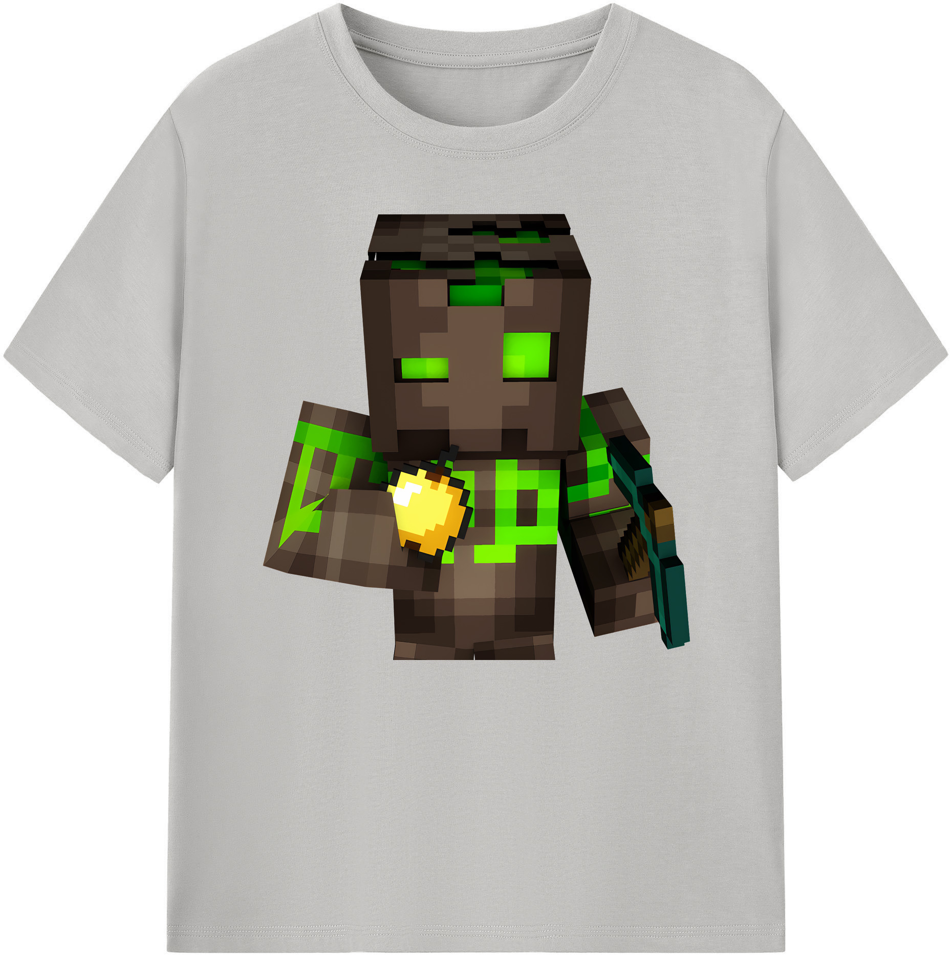 （画像用） マインクラフト ブロックの世界 Minecraft MC Block world 綿100％ メンズ半袖Tシャツ｜肌触りやわらか＆通気性